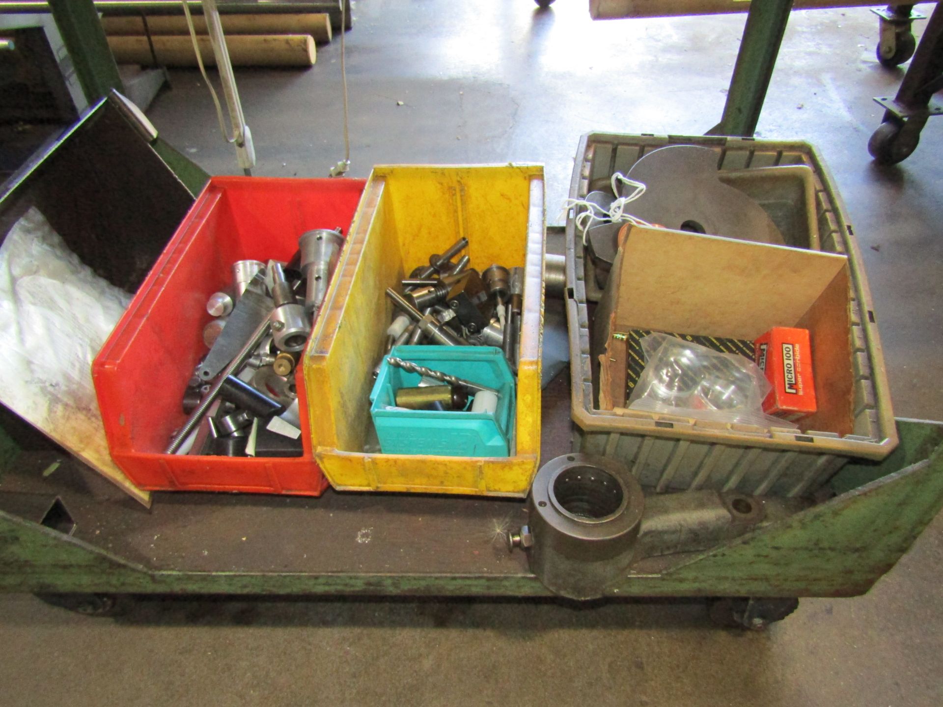 STEEL SHOP CART WITH CONTENTS: MISC. TOOL HOLDERS, PARTS, TOOLING - Image 4 of 4