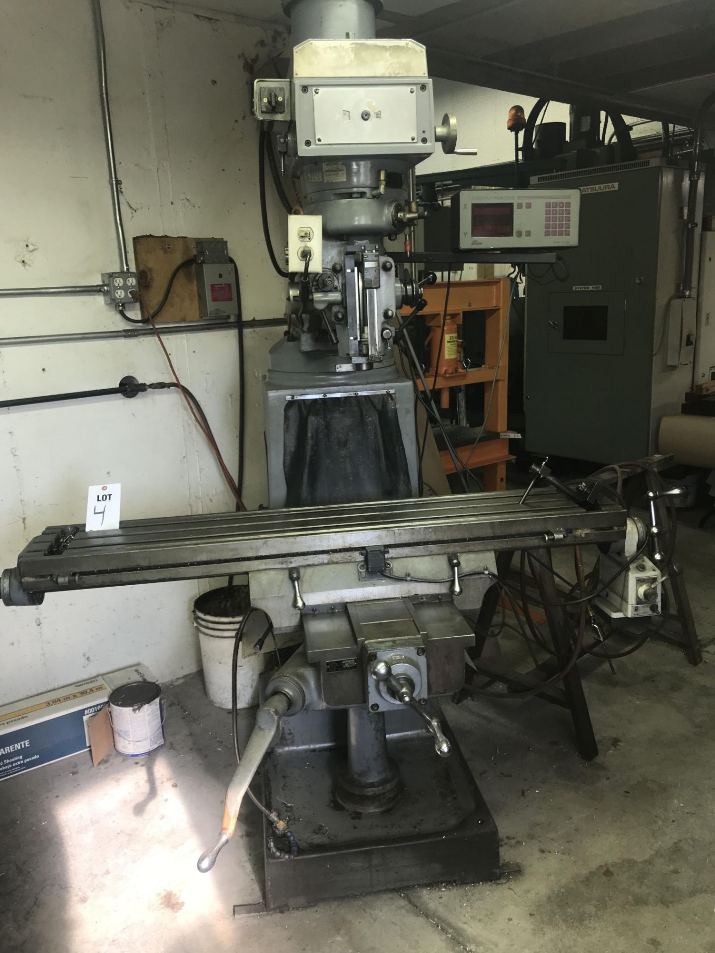 1996 ENCO 3 AXIS VERTICAL MILL WITH POWER X AXIS, VARIABLE SPEED SUPER PLATINUM EDGE, DRO 10" X