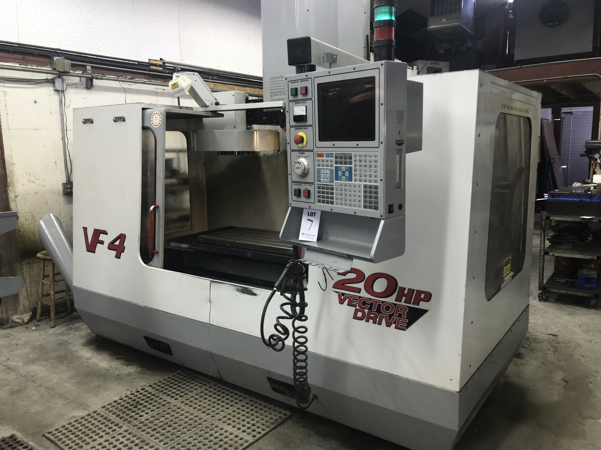 2000 HAAS VF-4 20 TOOL CAROUSEL, GEARED DRIVE, FLOPPY DRIVE IS DOWN, INCLUDES RS 232 INTERFACE,