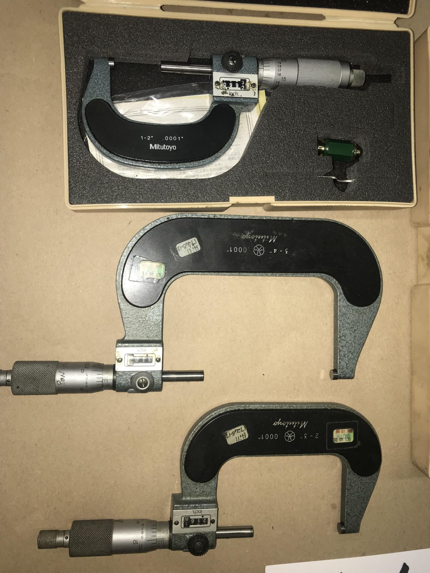 MITUOYO, MICROMETER'S, 2-3" DIAL VERNIER, 3-4" DIAL VERNIER, 1-2" DIAL VERNIER, 3-4" DIAL VERNIER - Image 2 of 2