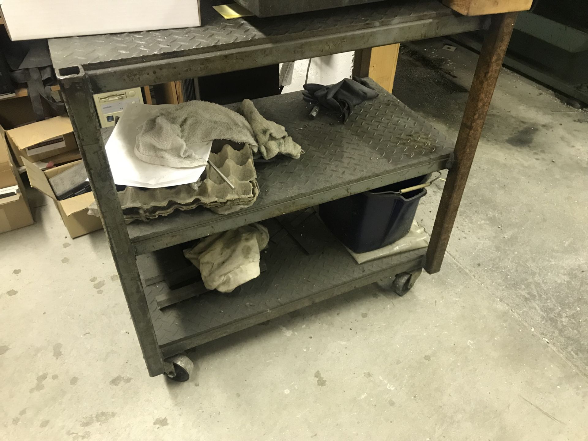 HEAVY DUTY METAL ROLLING SHOP CART (2) 36" X 21" X 37" AND 34" X 21" X 35" - Image 2 of 2