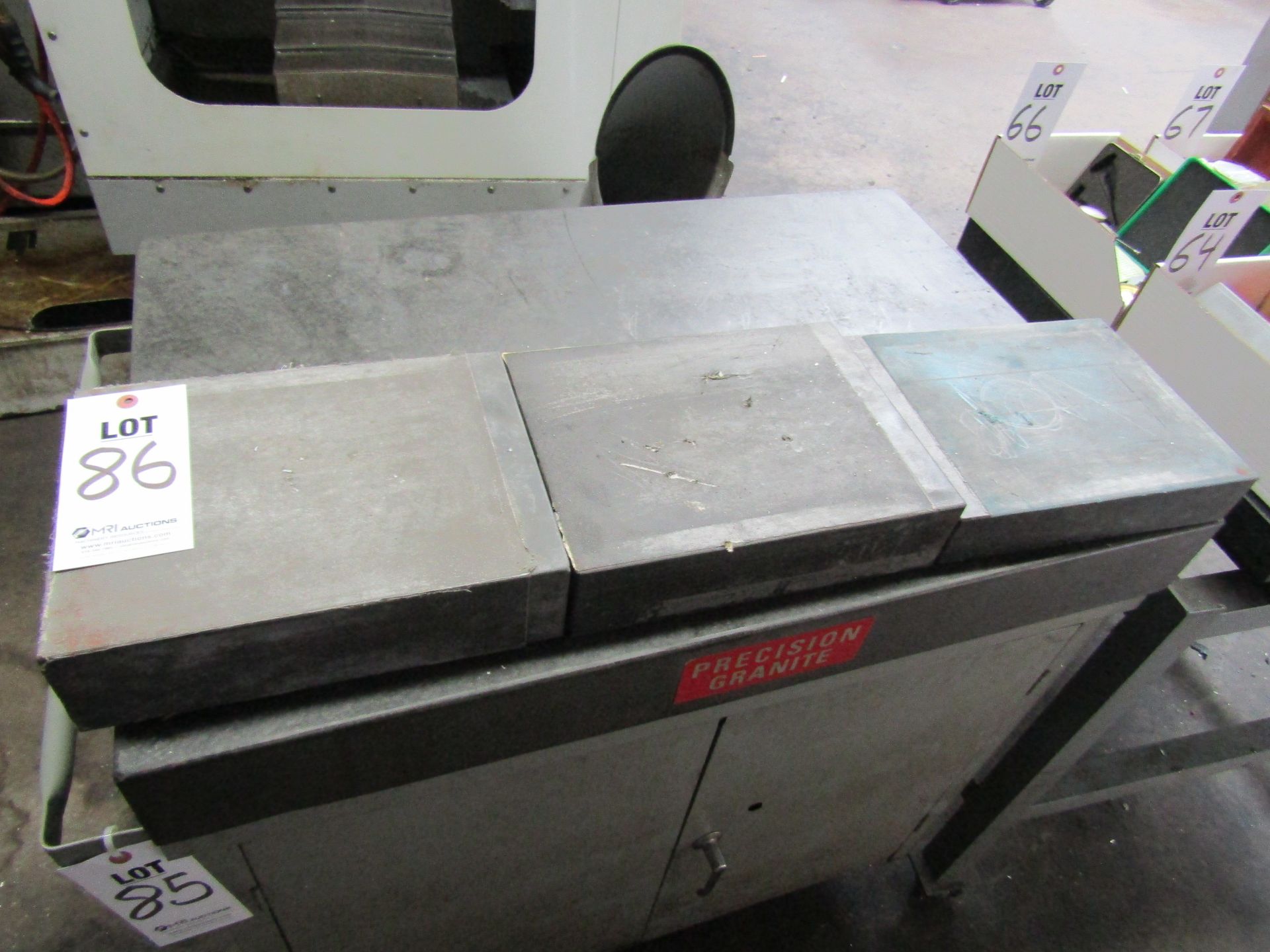 (3) GRANITE INSPECTION PLATES, (2) 12" X 9" X 3", (1) 12" X 9" X 2 1/4"