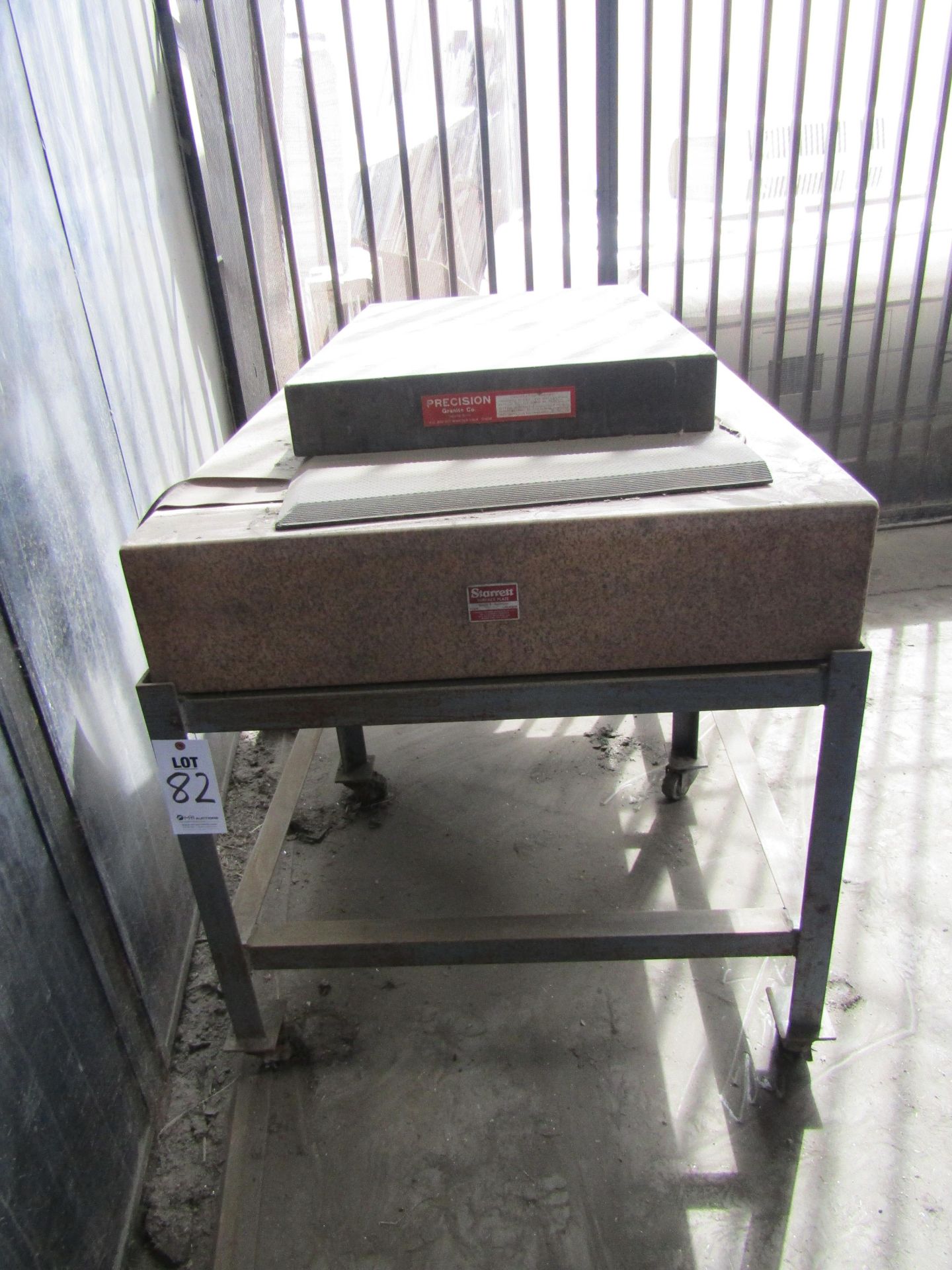 LOT TO INCLUDE: (1) GRANITE INSPECTION TABLE, PLATE DIMENSIONS 5' X 3' X 8 1/2" , (1) INSPECTION