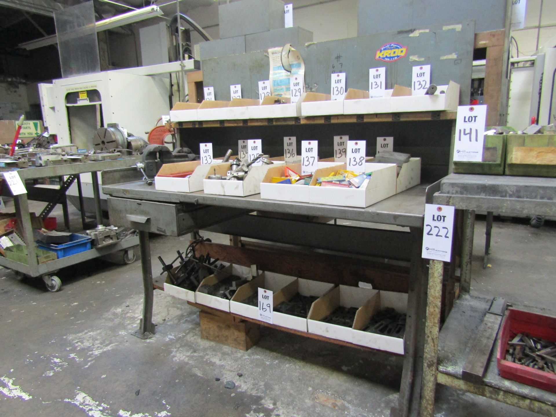 LOT TO INCLUDE: (1) GRANITE INSPECTION TABLE, DIMENSIONS: 24" X 18" X 34"H, (3) SHOP TABLES - Image 4 of 4