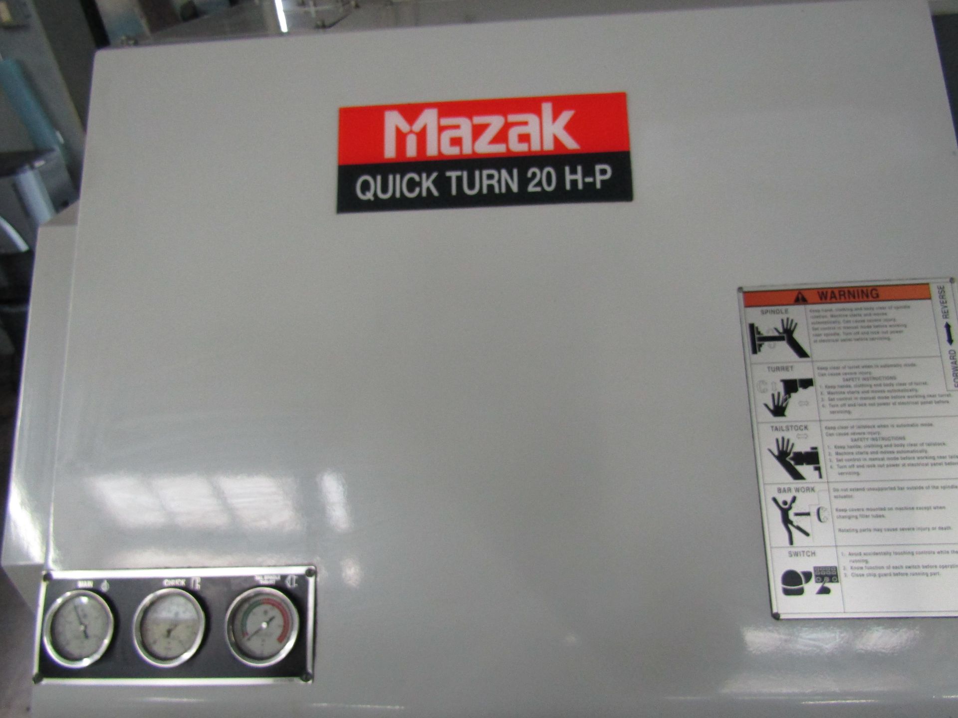 1997 MAZAK CNC LATHE QT-20\CNC, 8” CHUCK, TAILSTOCK, CHIP CONVEYOR, SPARE ALUMINUM CHUCKS INCLUDED – - Image 3 of 12