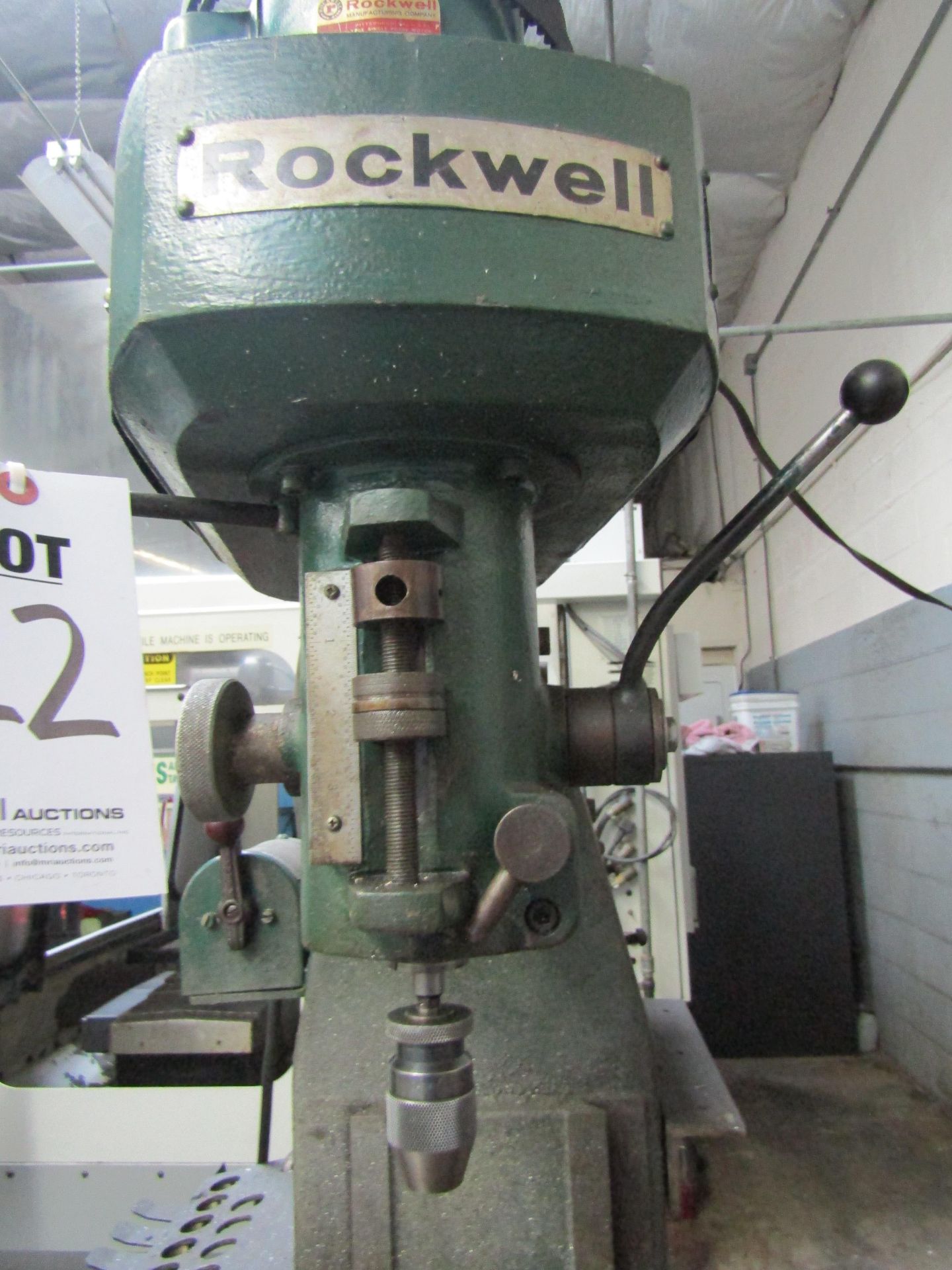 ROCKWELL VERTICAL MILLING MACHINE TYPE 22, MODEL 1225350, TABLE 7" X 28" - Image 3 of 4