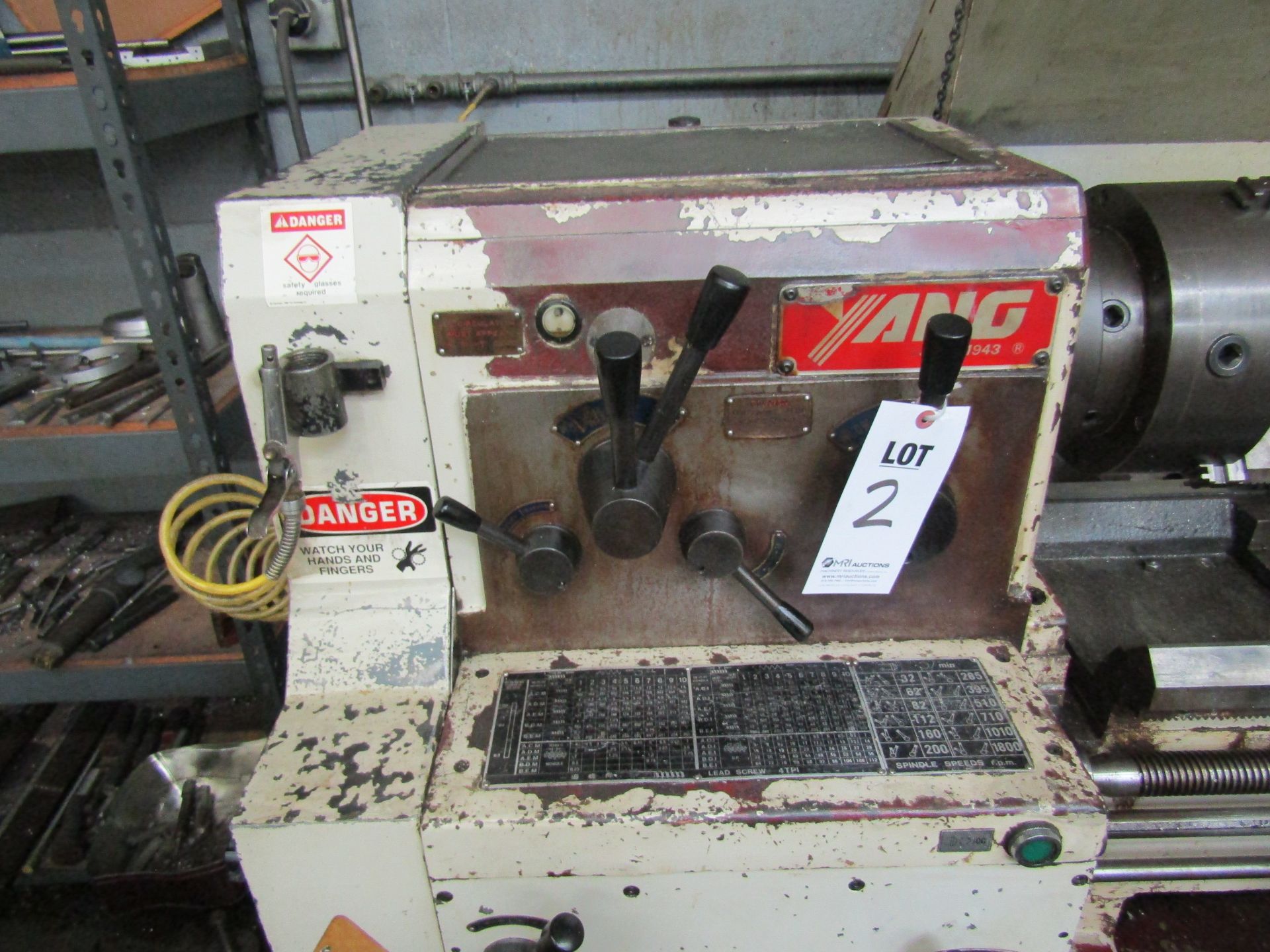 1995 YANG ENGINE LATHE, MODEL YANG-CL48150G, SERIAL B92668, WITH ASSOCIATED TOOL HOLDERS AND TOOLING - Image 2 of 8