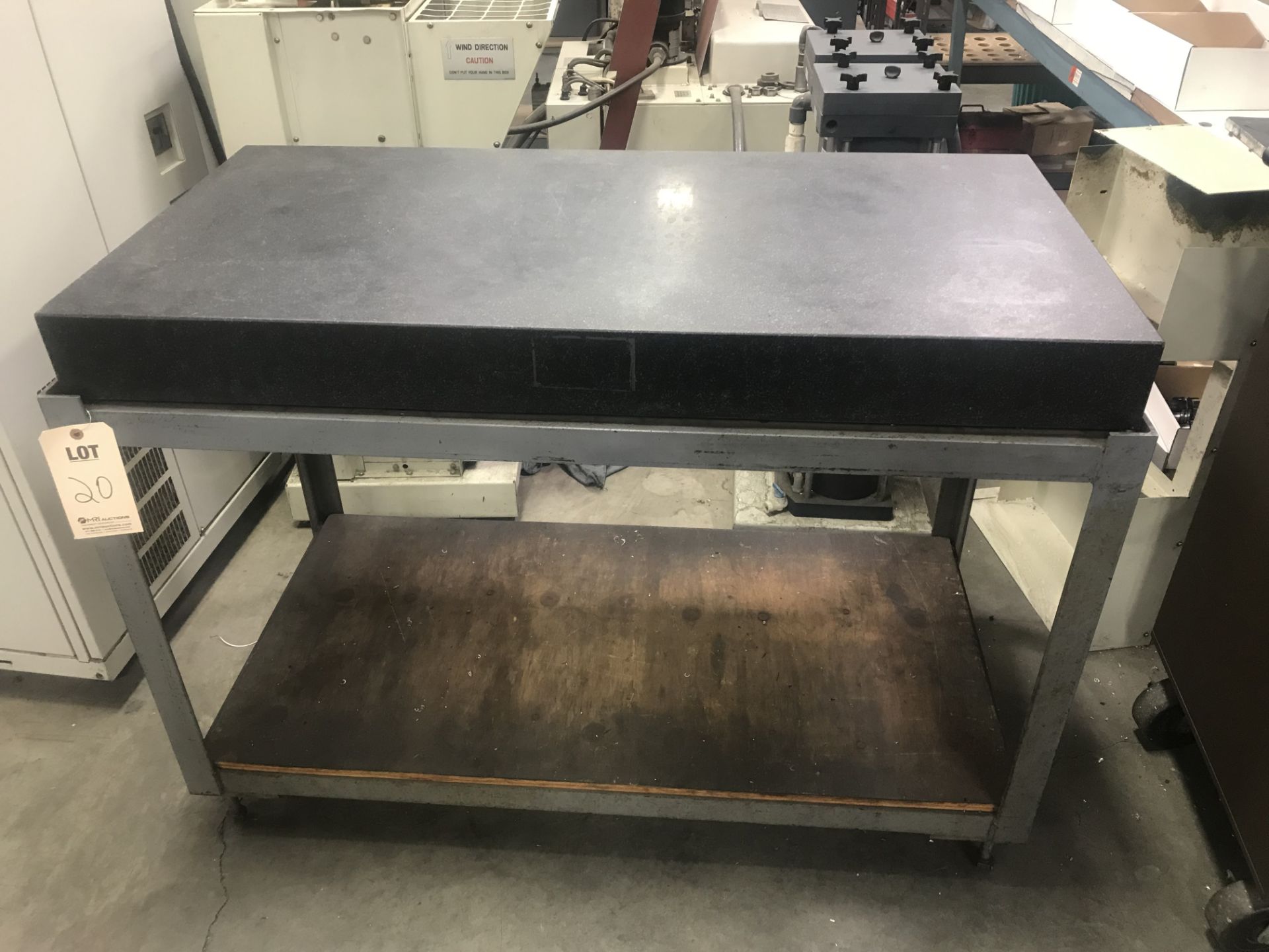 24" x 48" BLACK GRANITE SURFACE TABLE WITH ROLLING TABLE