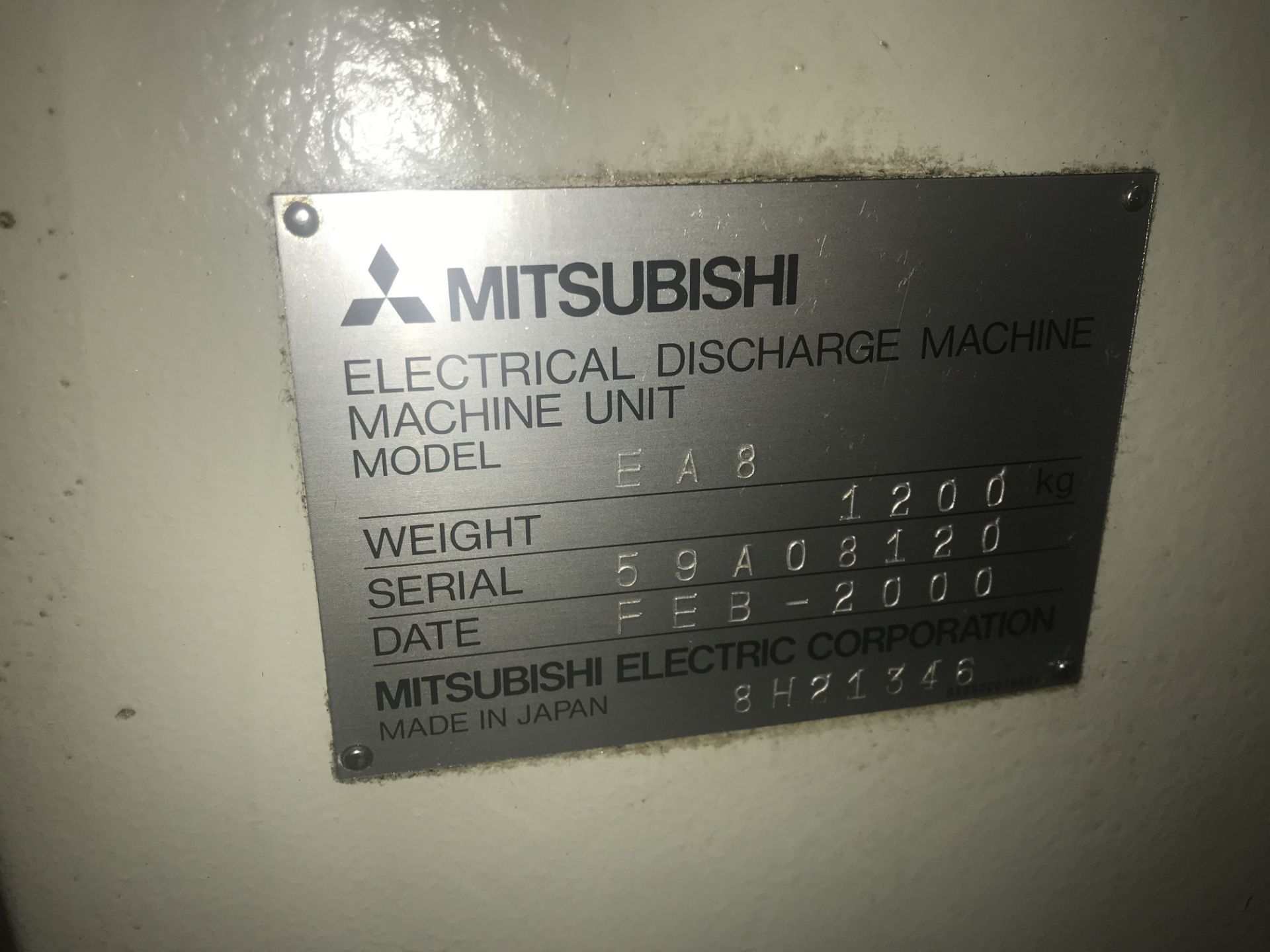 2000 MITSUBISHI EDM, MODEL EA8, S/N: 59A08120 - Image 8 of 9