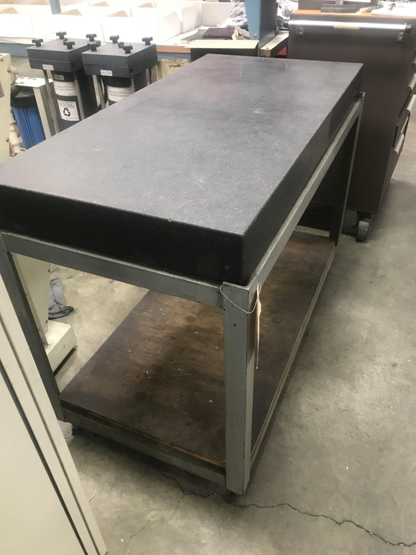 24" x 48" BLACK GRANITE SURFACE TABLE WITH ROLLING TABLE - Image 2 of 2