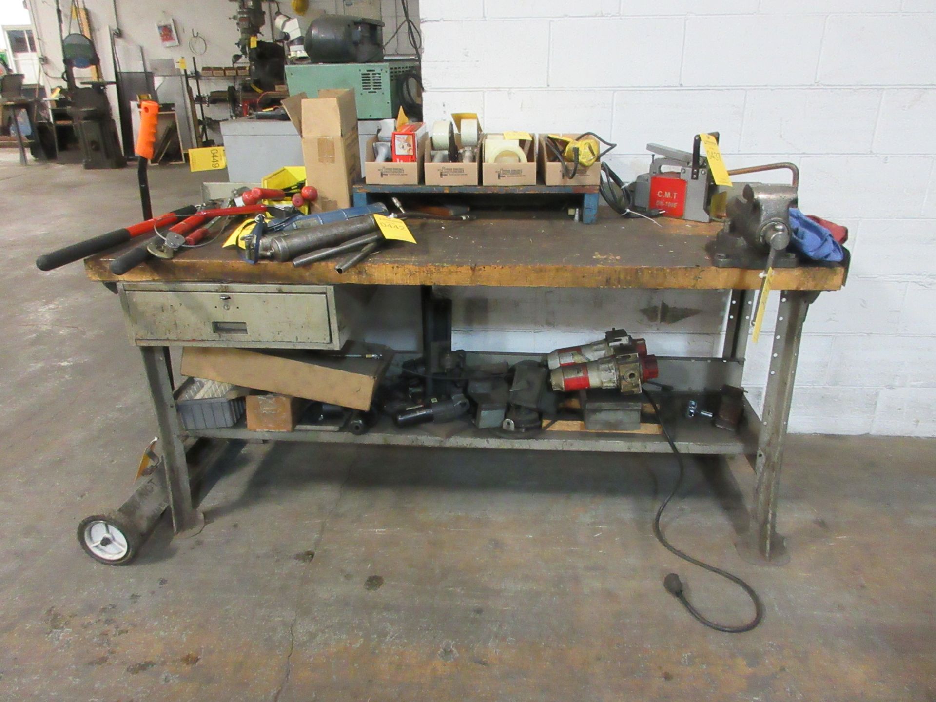 WORK TABLE WITH AIR VALVES & PARTS