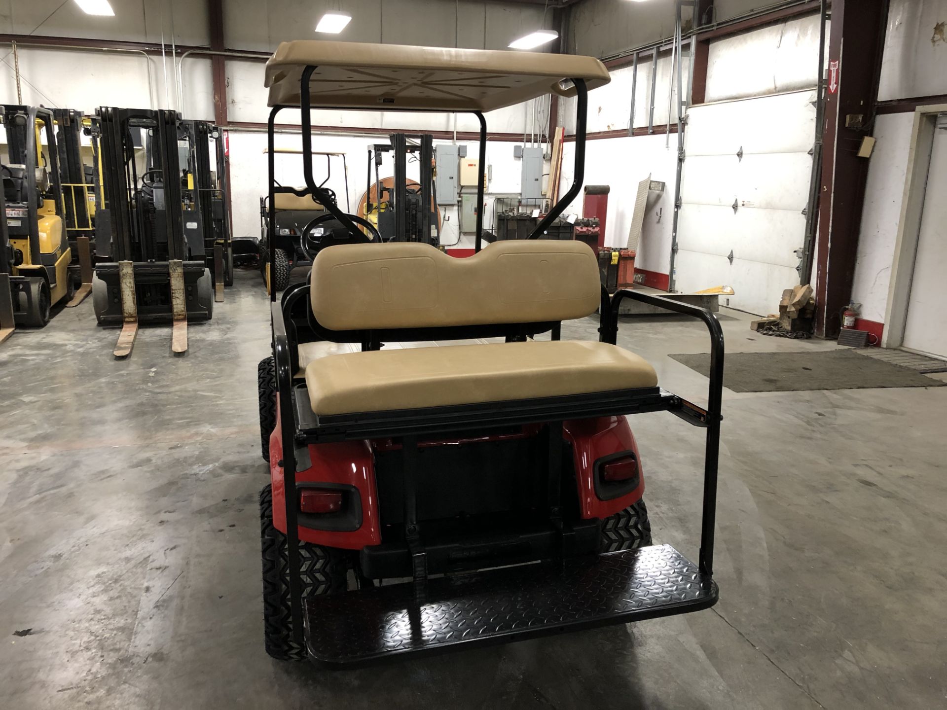 EZ-GO PDS GASOLINE GOLF CART, 9HP, 4-PASSENGER FOLD DOWN SEAT, LIFT KIT, HEADLIGHTS/BRAKE-LIGHTS, - Image 2 of 6