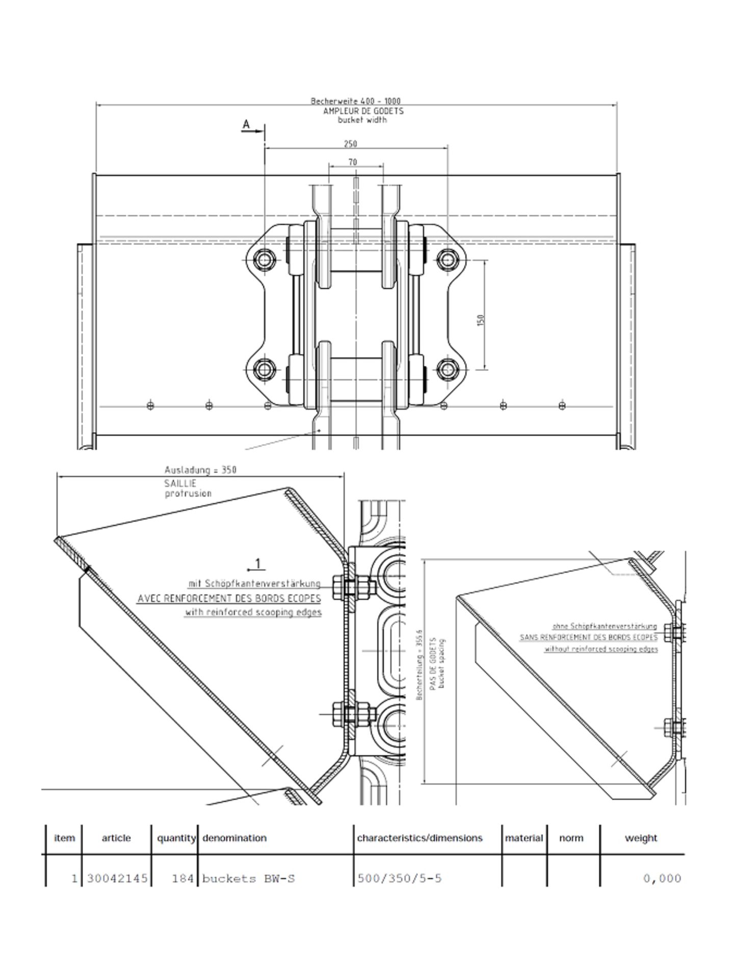 (184) AUMUND ELEVATOR BUCKETS - Image 6 of 6