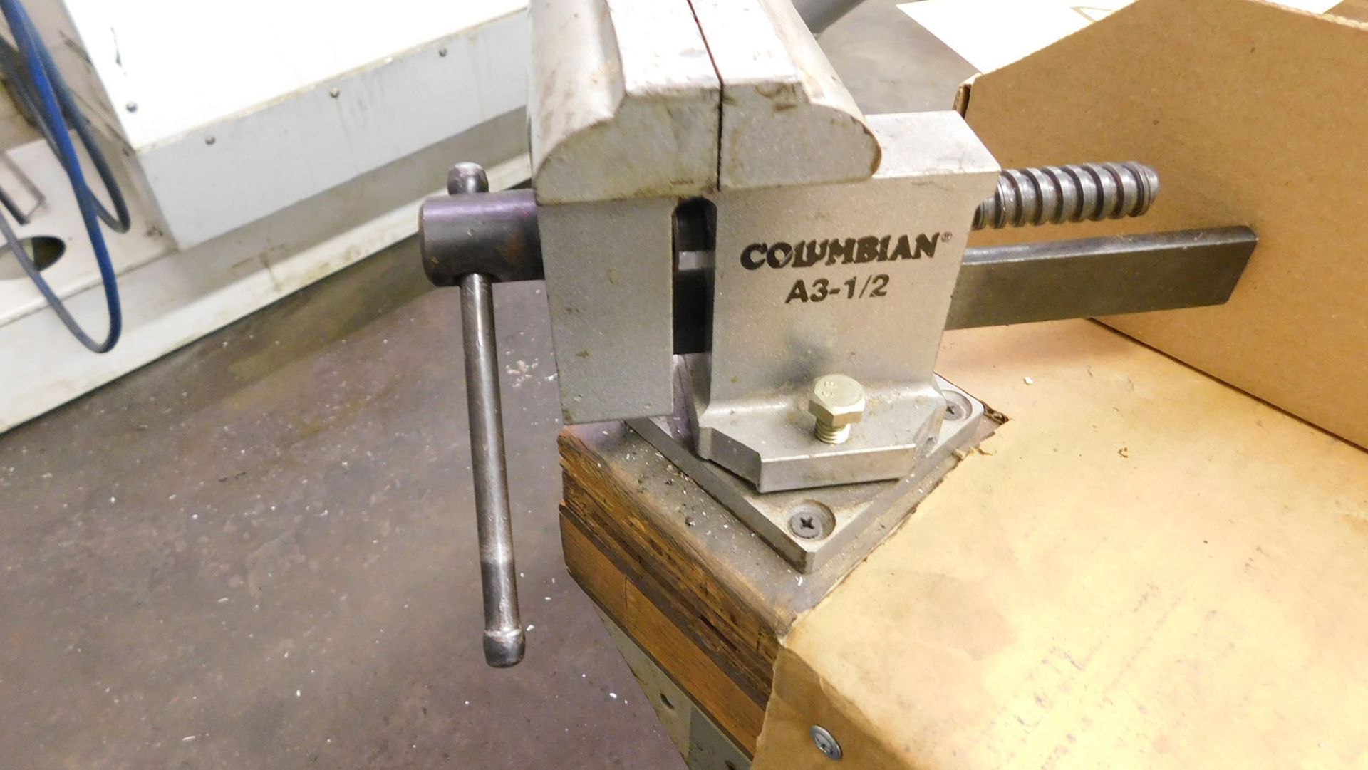 6' X 3' STEEL WORK TABLE WITH COLUMBIAN A 3 1/2 VISE - Image 2 of 3