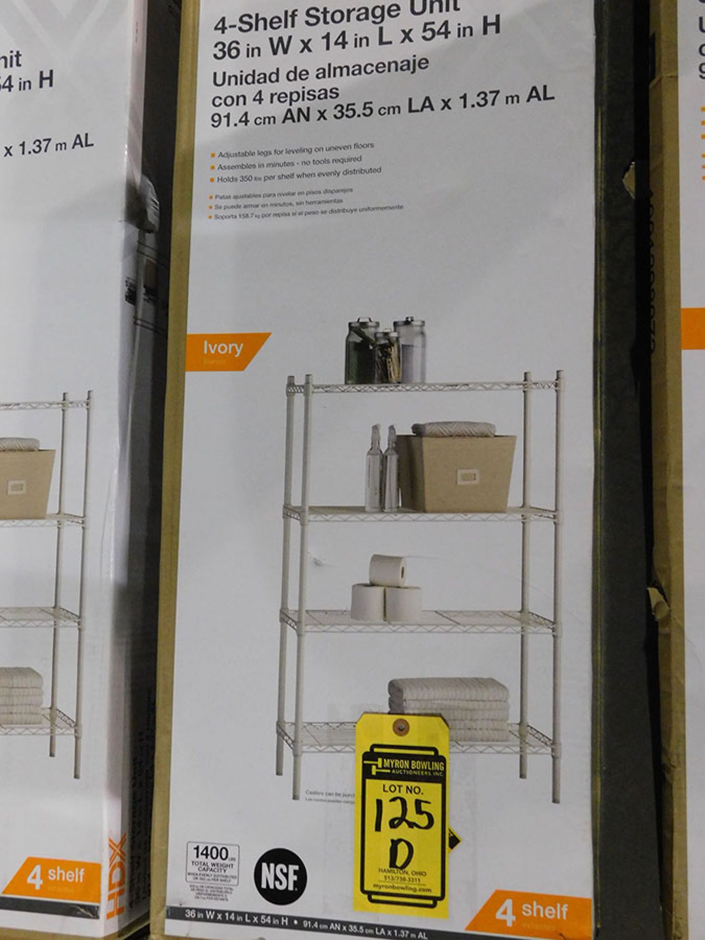 4-SHELF STORAGE UNIT; 36''W X 14'L X 54''H