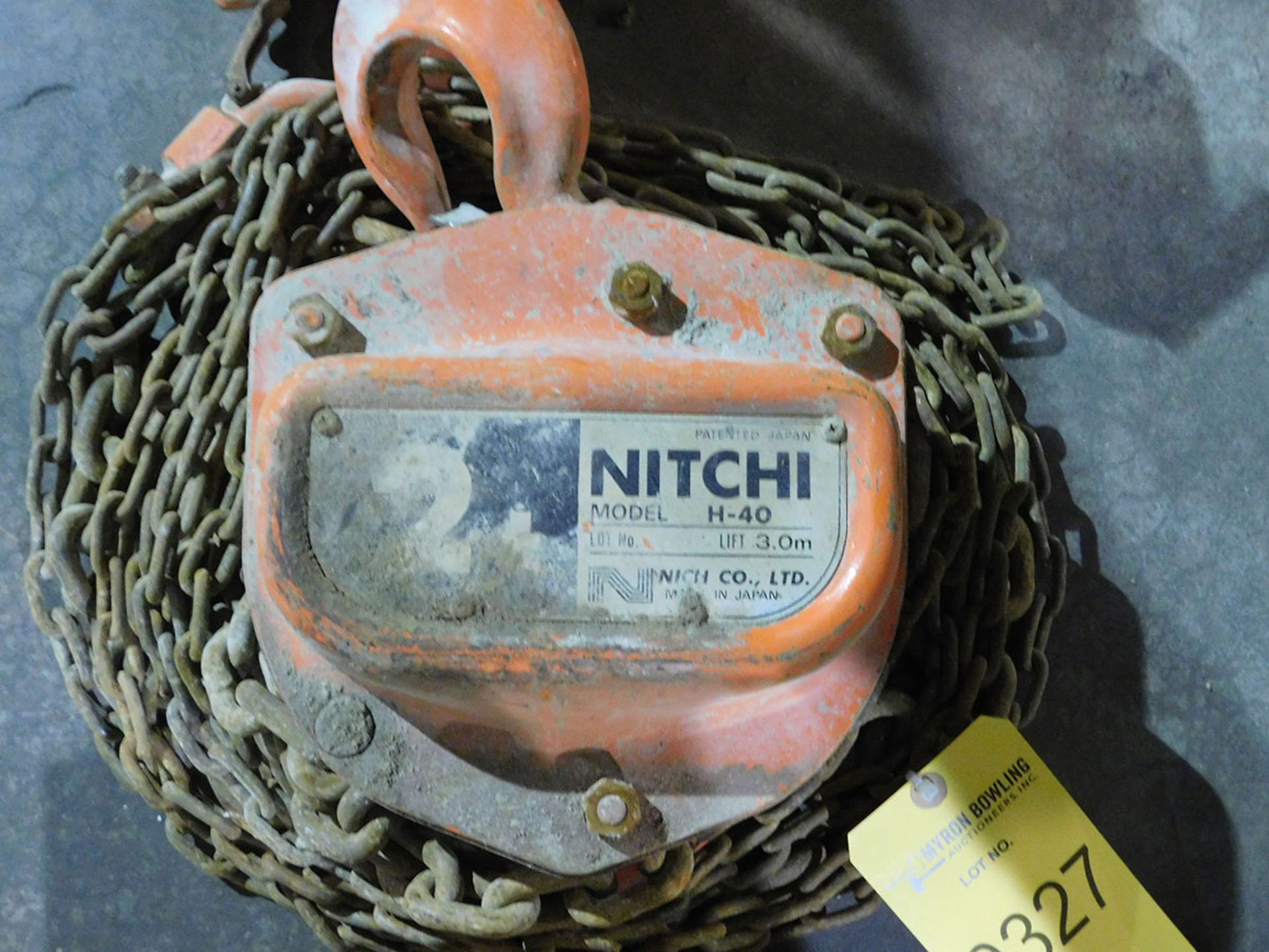 NITCHI MODEL H40 2-TON CHAIN HOIST WITH 4'' TROLLEY