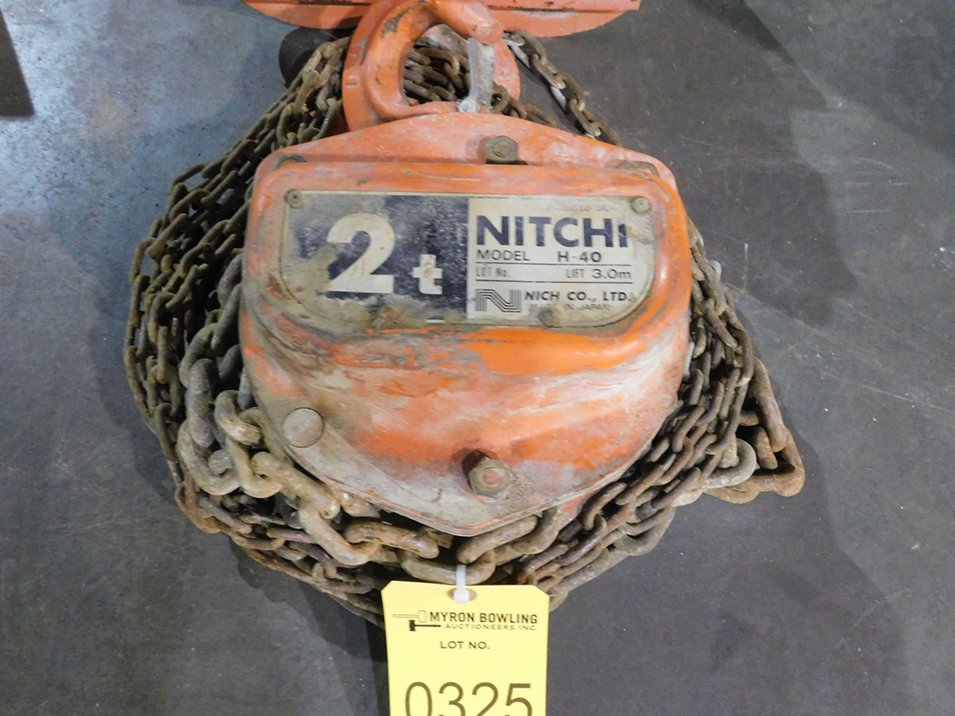 NITCHI MODEL H40 2-TON CHAIN HOIST WITH 4'' TROLLEY