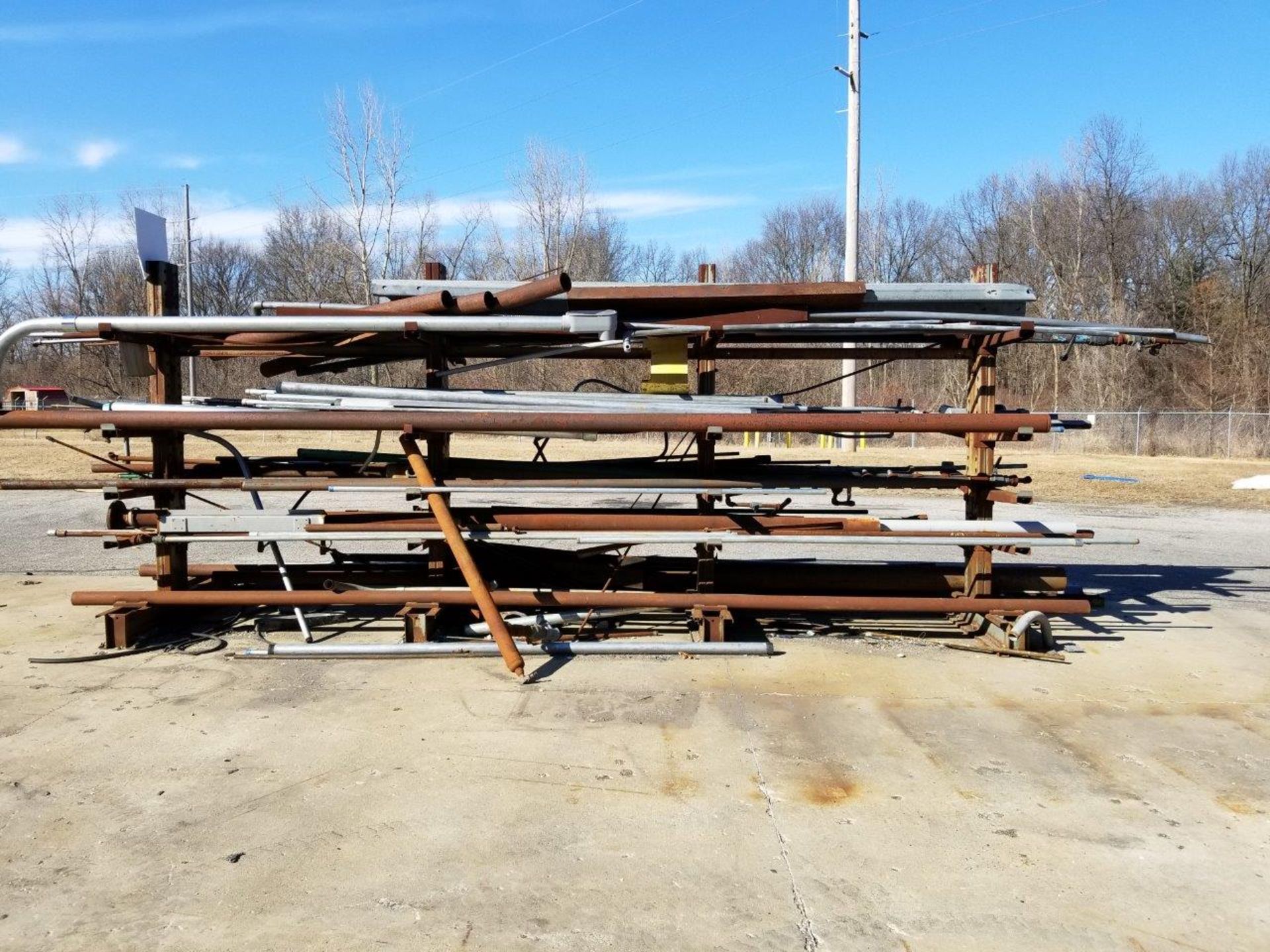 CANTILEVER RACK WITH CONTENTS