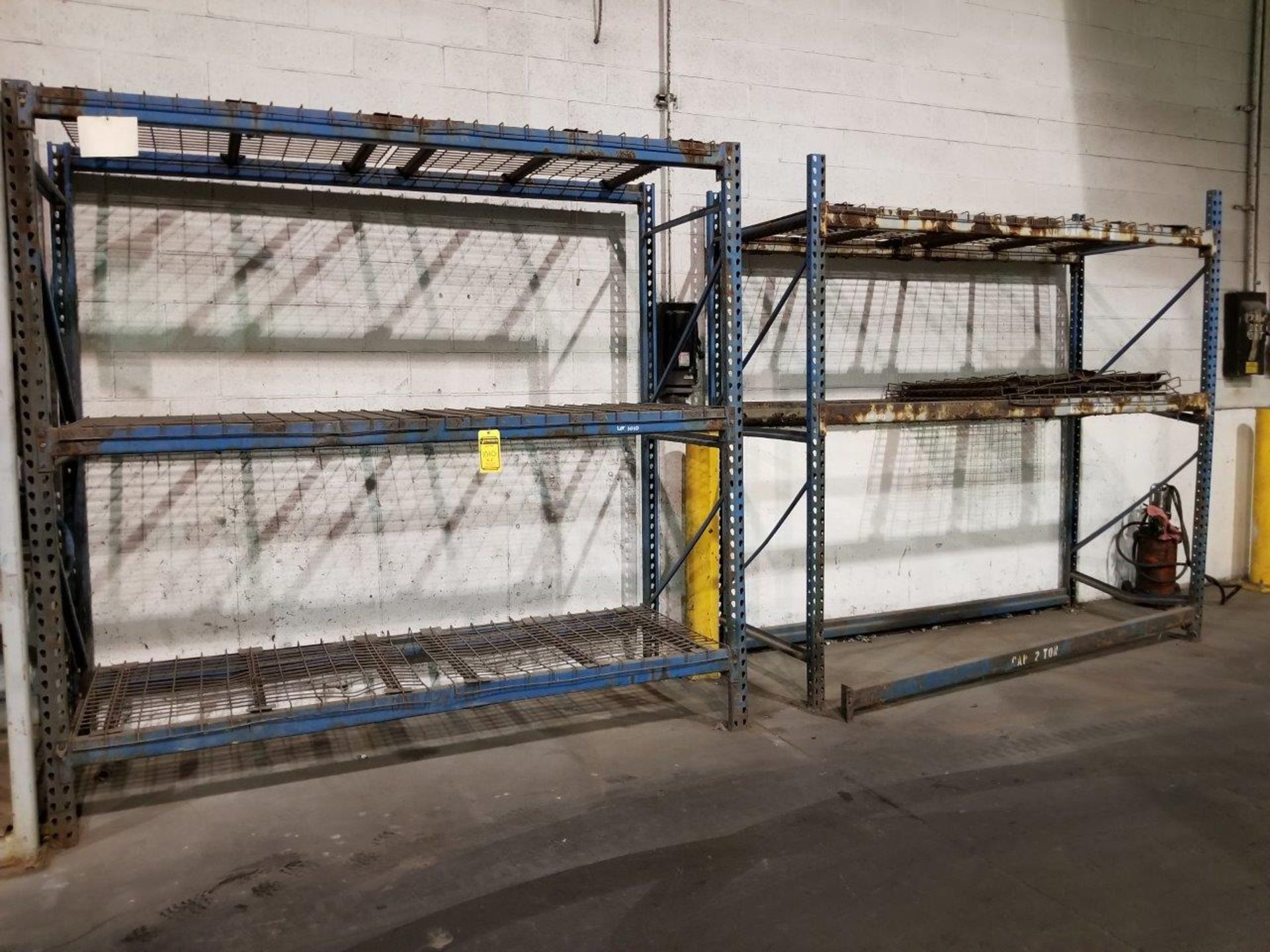 (2) SECTIONS OF PALLET RACKING; 96''T X 36''D, 123'' HORIZONTAL BEAMS