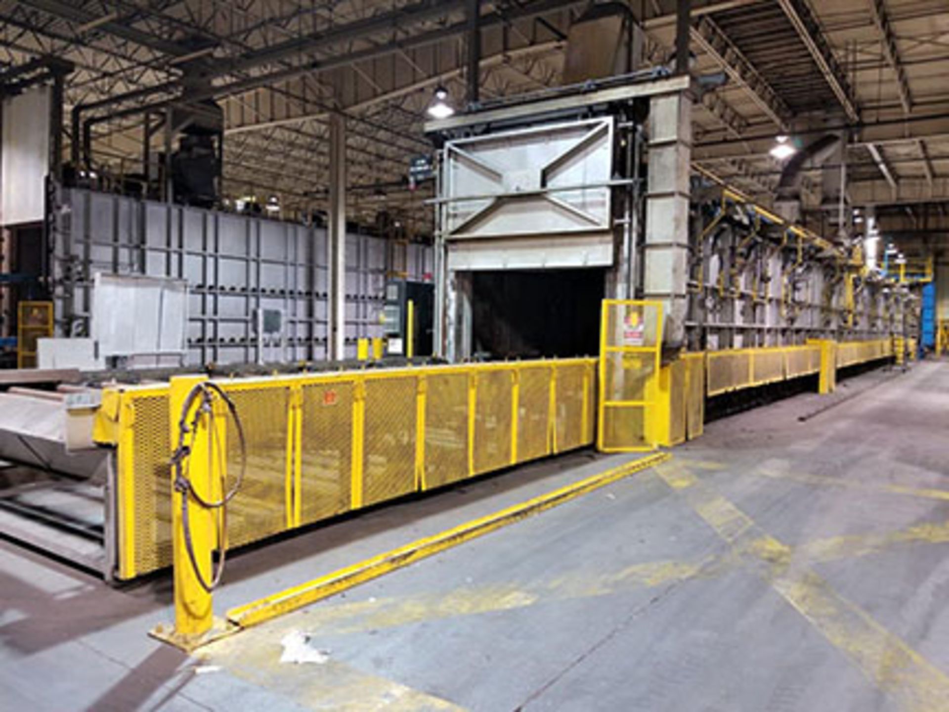 CONTINUOUS SQUEEZE CAST HEAT TREATING FURNACE 122'L X 90'' X 55'' TUNNEL, (2) TANKS, QUINCH/RISE