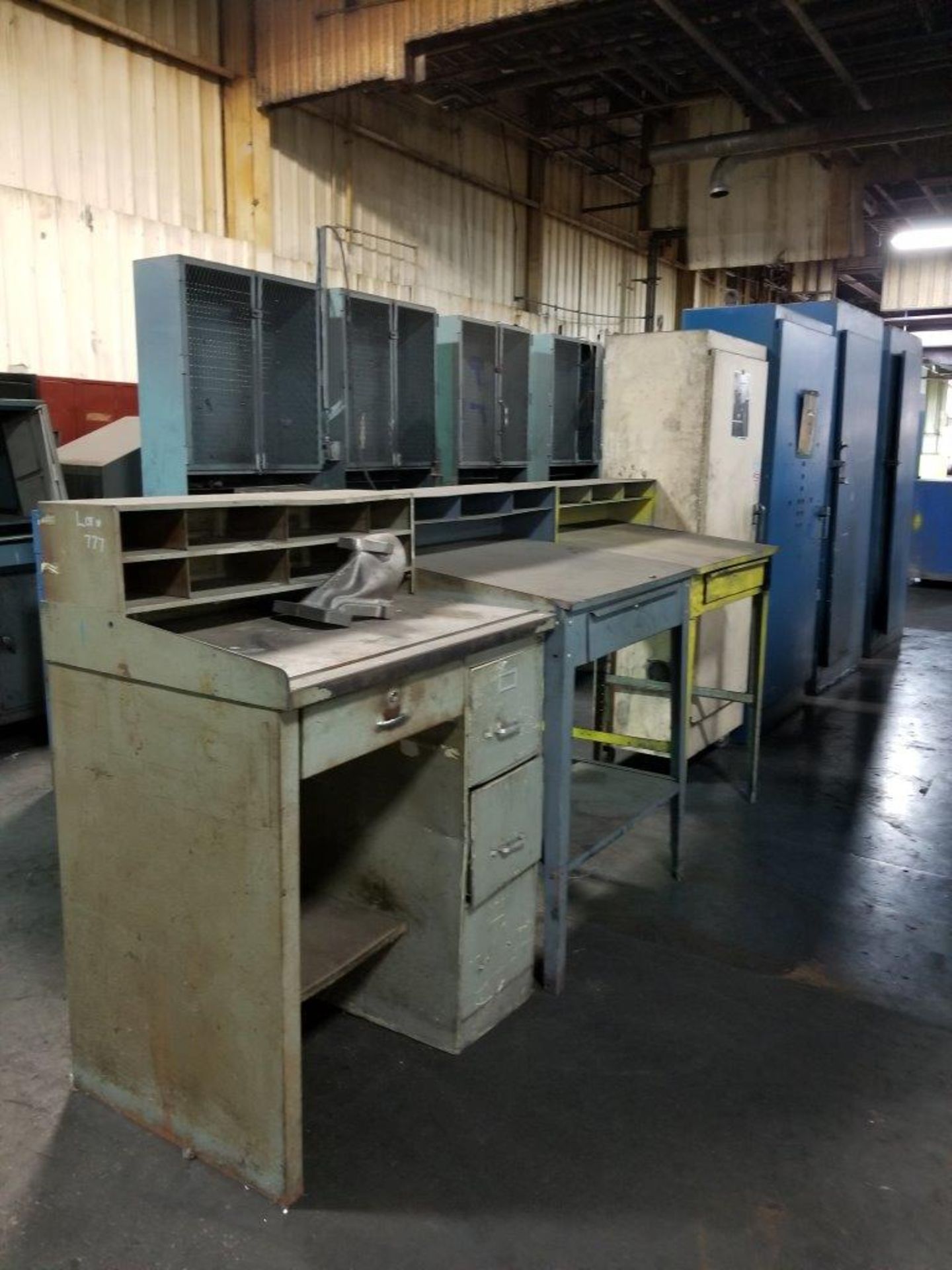 ROW OF (4) CABINETS & (3) FORMAN'S DESKS - Image 2 of 2