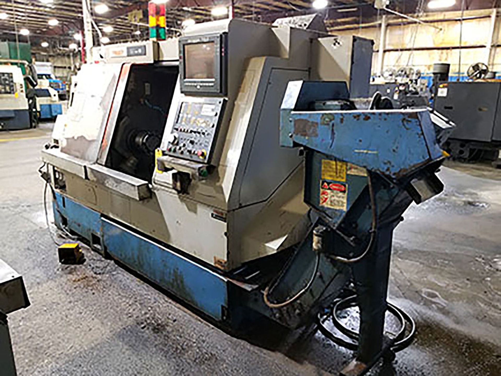 1993 MAZAK SUPER QUIK TURN 15 CNC TURNING CENTER; MAZAK MAZATROL T32-2 CONTROL, 12-POSITION TURRET - Bild 3 aus 8