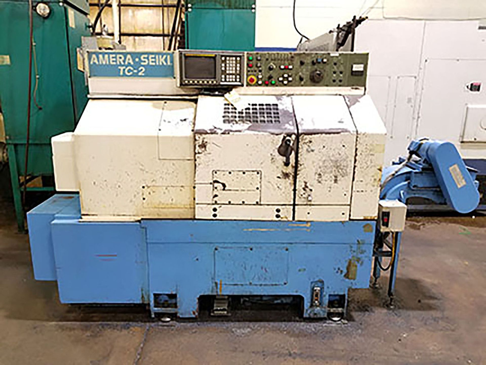 1995 AMERA SEIKI TC-2 CNC TURNING CENTER; 8-POSITION TURRET, COOLANT SYSTEM, FANUC SERIES O-T