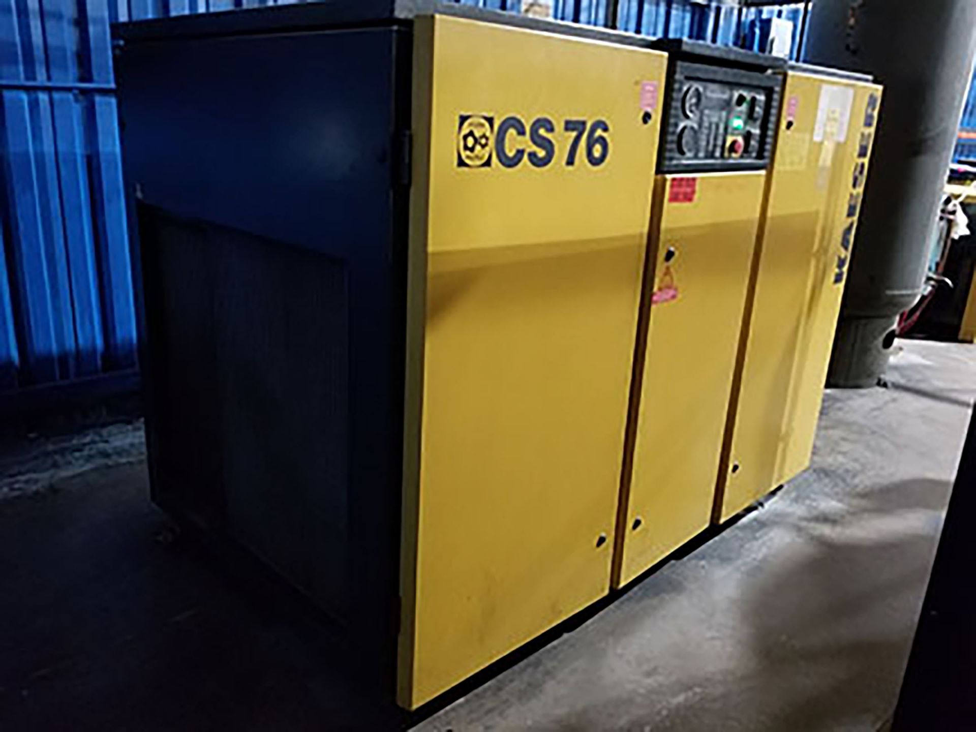 1997 KAESER CS76 60-HP ROTARY SCREW AIR COMPRESSOR WITH ENCLOSURE; S/N 6100839 - Image 2 of 4