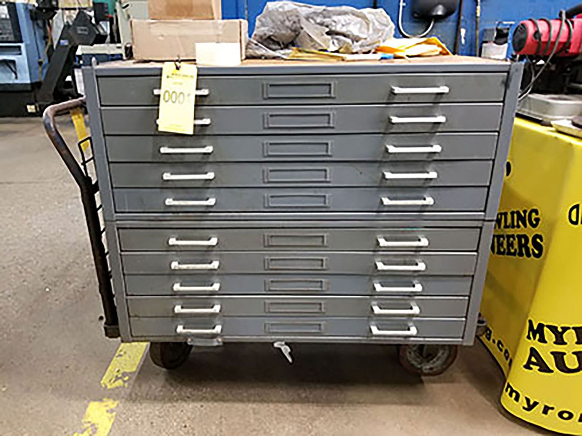 10-DRAWER DRAWINGS CABINET WITH CONTENTS