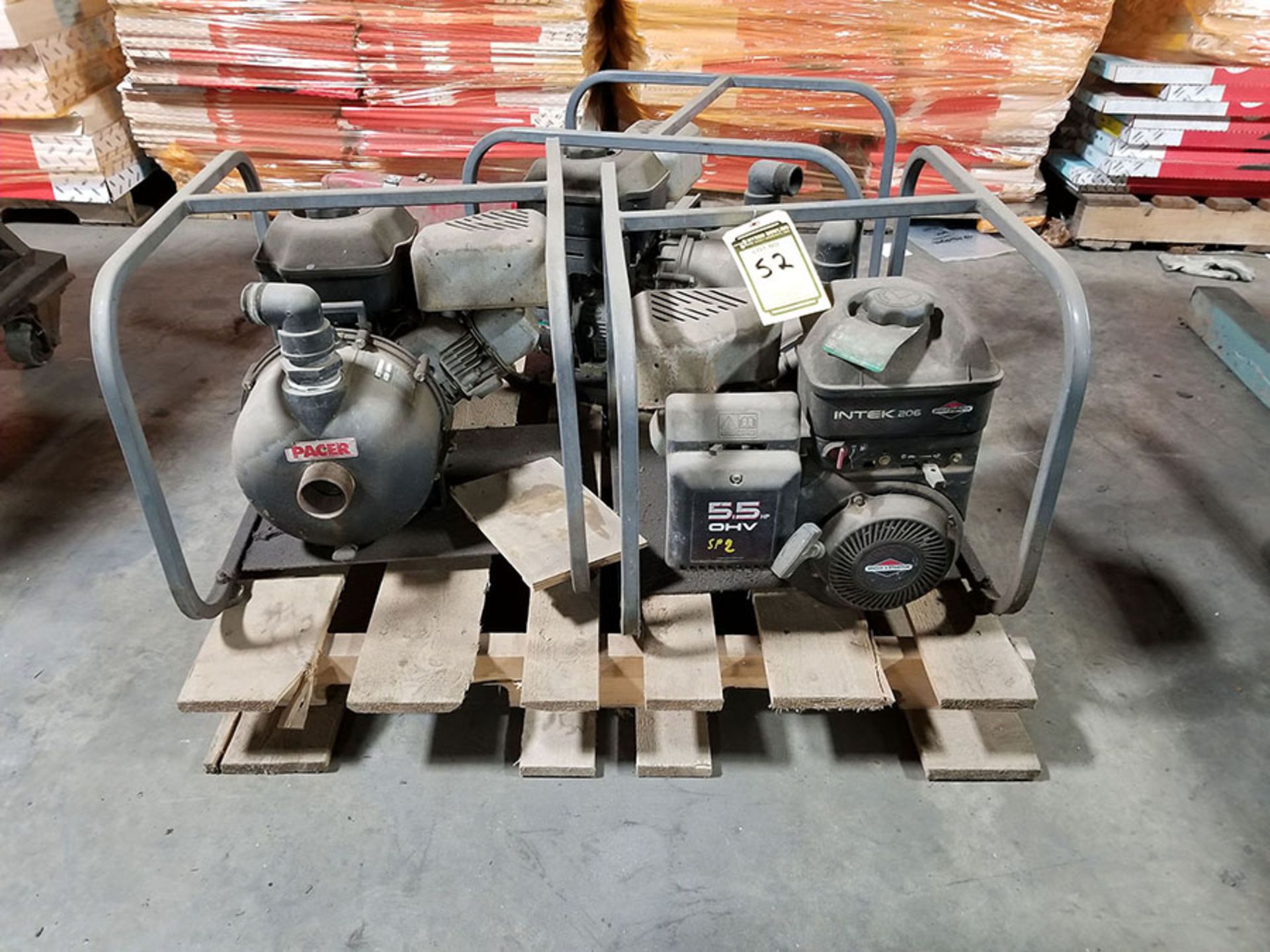 (3) PACER TRASH PUMPS, MODEL SEB2UL-E5IC, GAS POWERED, BRIGGS & STRATTON 5.5 HP OHV - Image 3 of 5