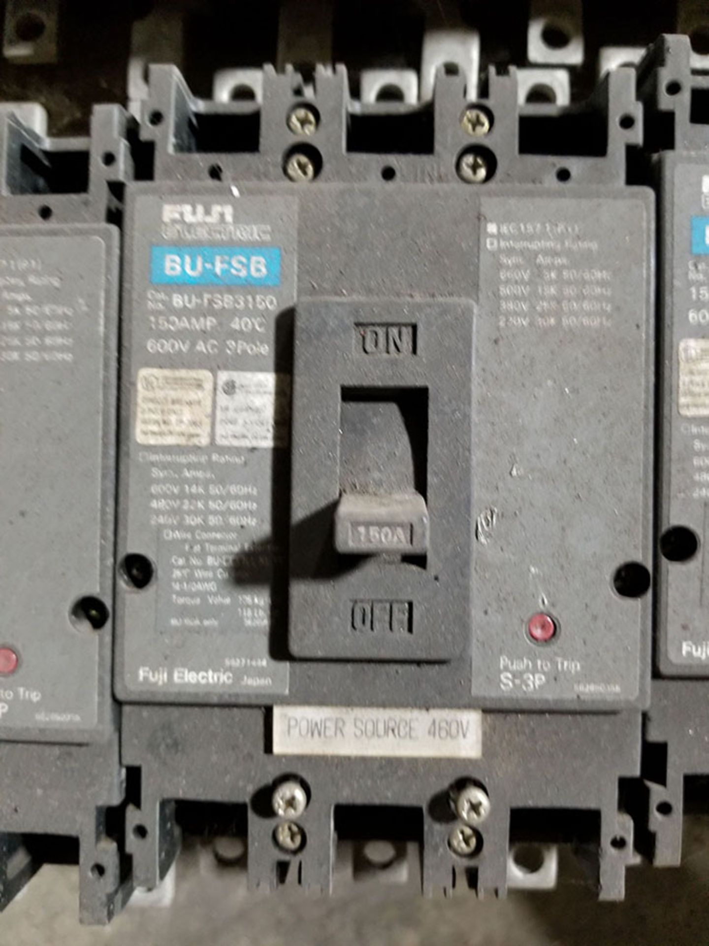 PALLET OF (15) FUJI BU-FSB 150-AMP BREAKERS, 3 POLE (X10) 125-AMP, 3 POLE (X12) 60-AMP, 600V AC, 3 - Image 3 of 5