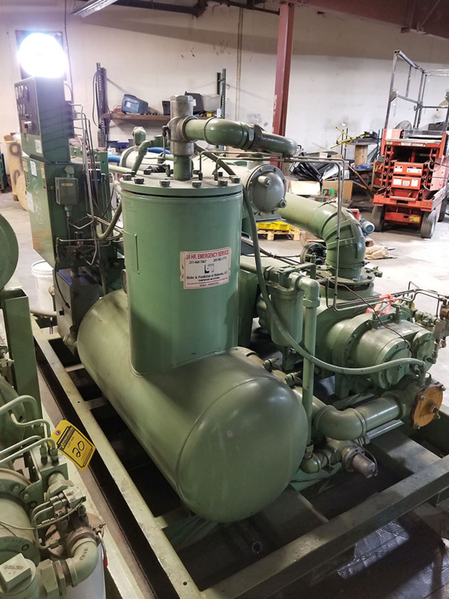 SULLAIR 150 HP SCREW AIR COMPRESSOR, MODEL 20-150L WCAC, 100/110 PSIG, S/N 003-79279 - Image 4 of 5