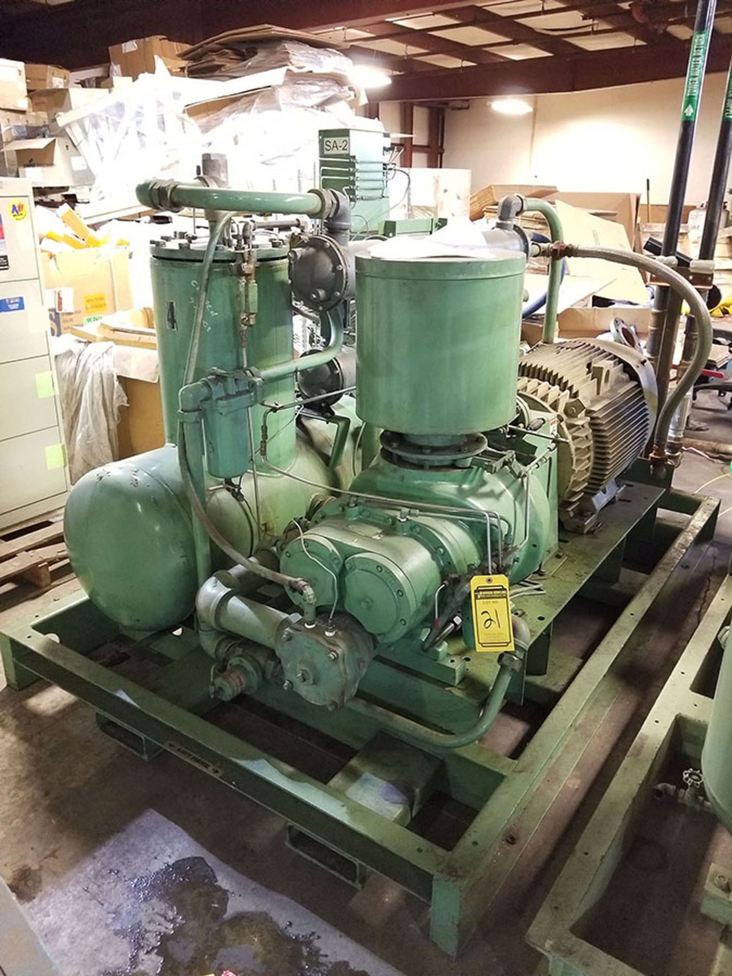 SULLAIR 150 HP SCREW AIR COMPRESSOR, MODEL 20-150L WCAC, 100/110 PSIG, S/N 003-87392