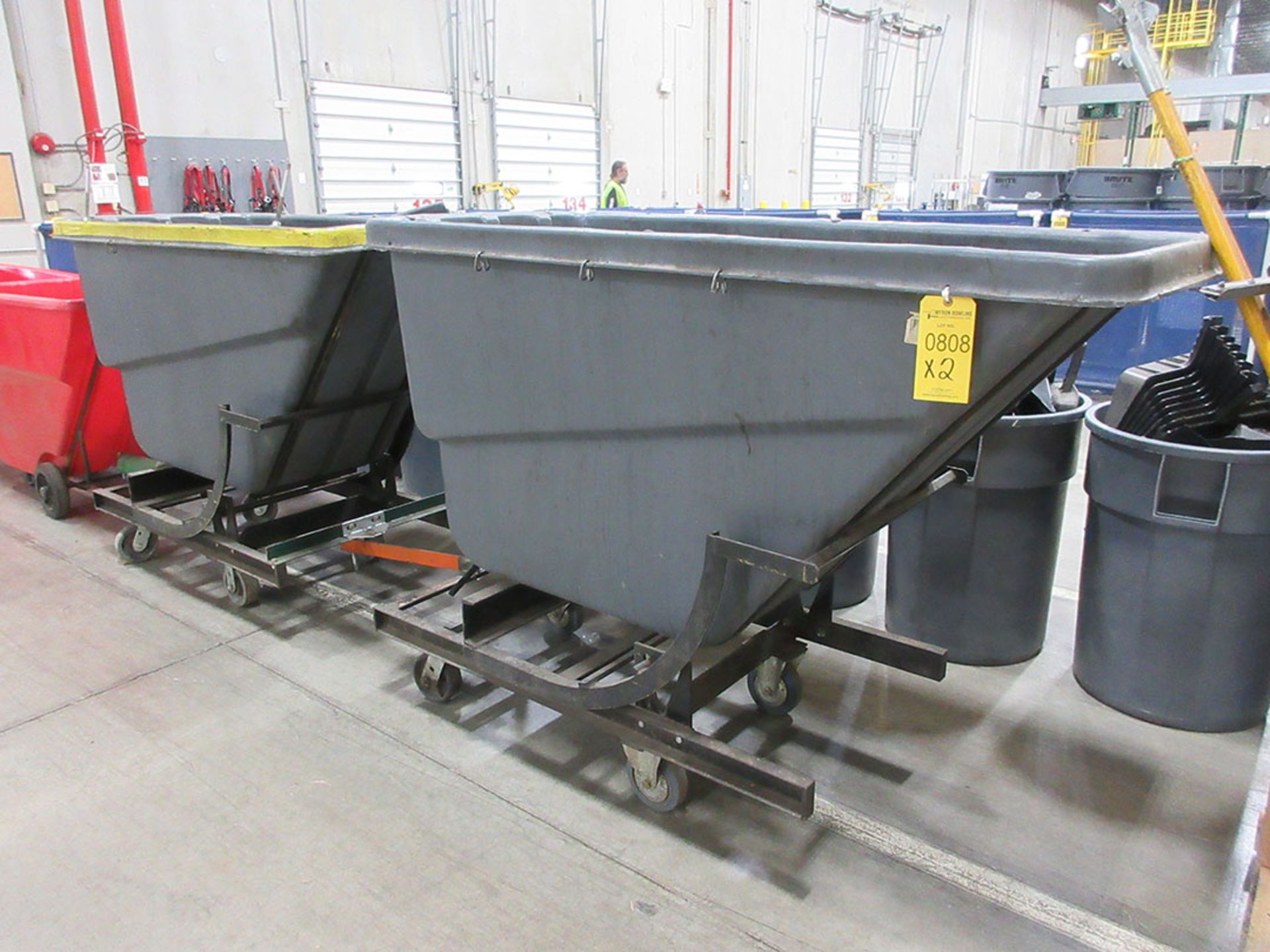 (2) RUBBERMAID WASTE HOPPERS