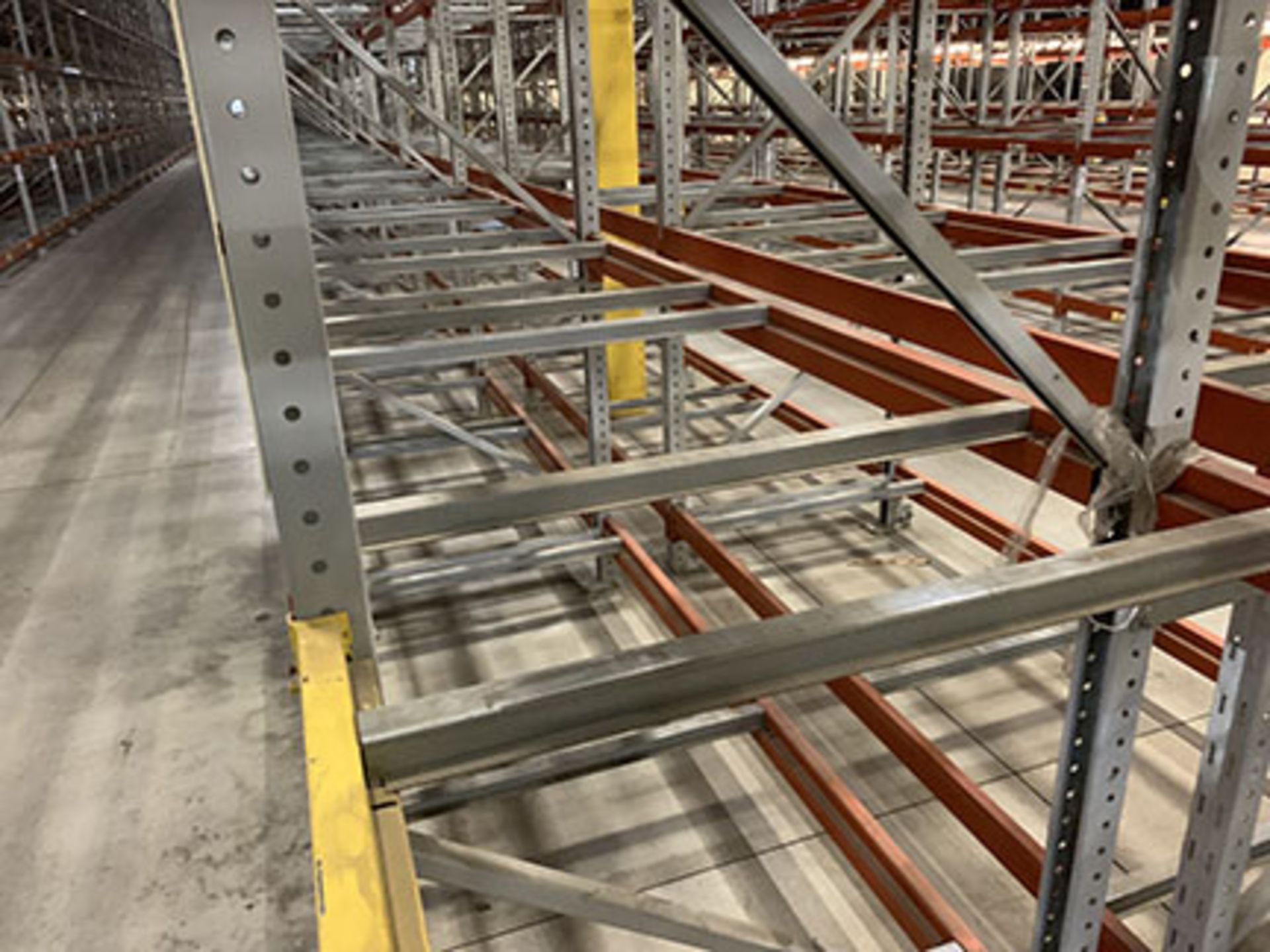 (104) SECTIONS OF RIDG-U-RAK SLOT STYLE PALLET RACK; (108) 27'T X 44''D UPRIGHTS, (1448 +/-) 8' X - Image 4 of 4