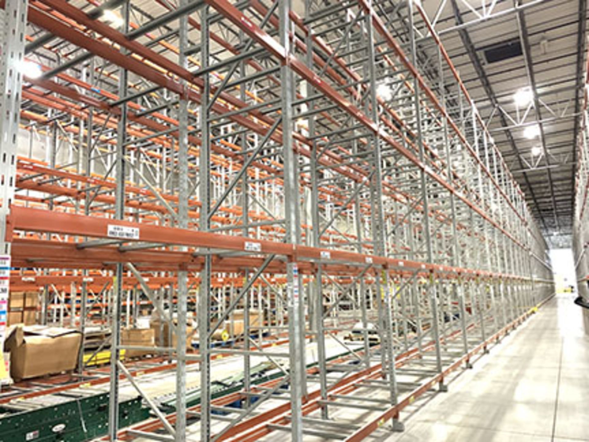 (52) SECTIONS OF RIDG-U-RAK SLOT STYLE PALLET RACK; (56) 27'T X 44''D UPRIGHTS, (520 +/-) 8' X 4''