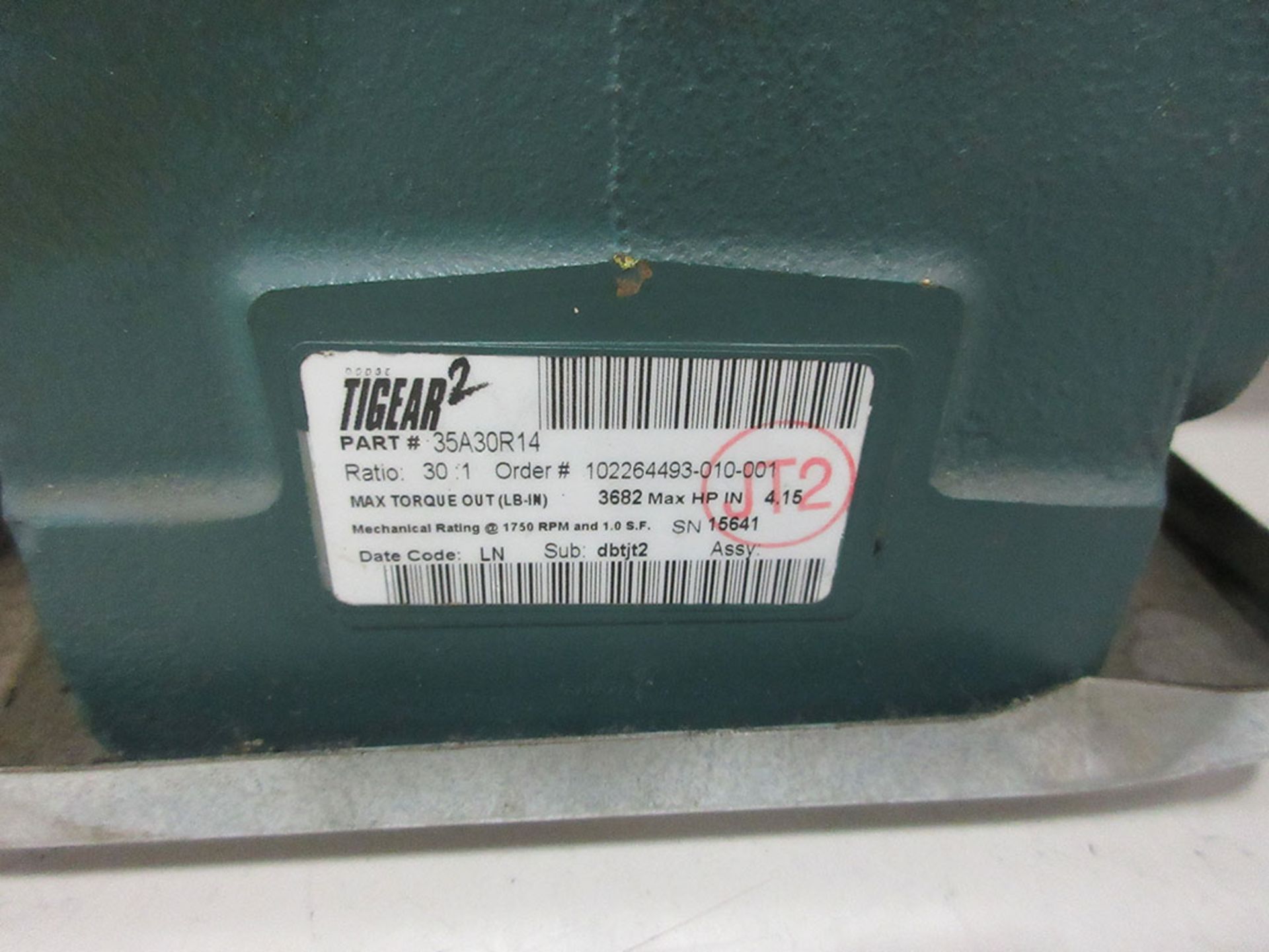 TIGEAR 2 REDUCER; PN 35A30R14, 30:1 RATIO - Image 2 of 2