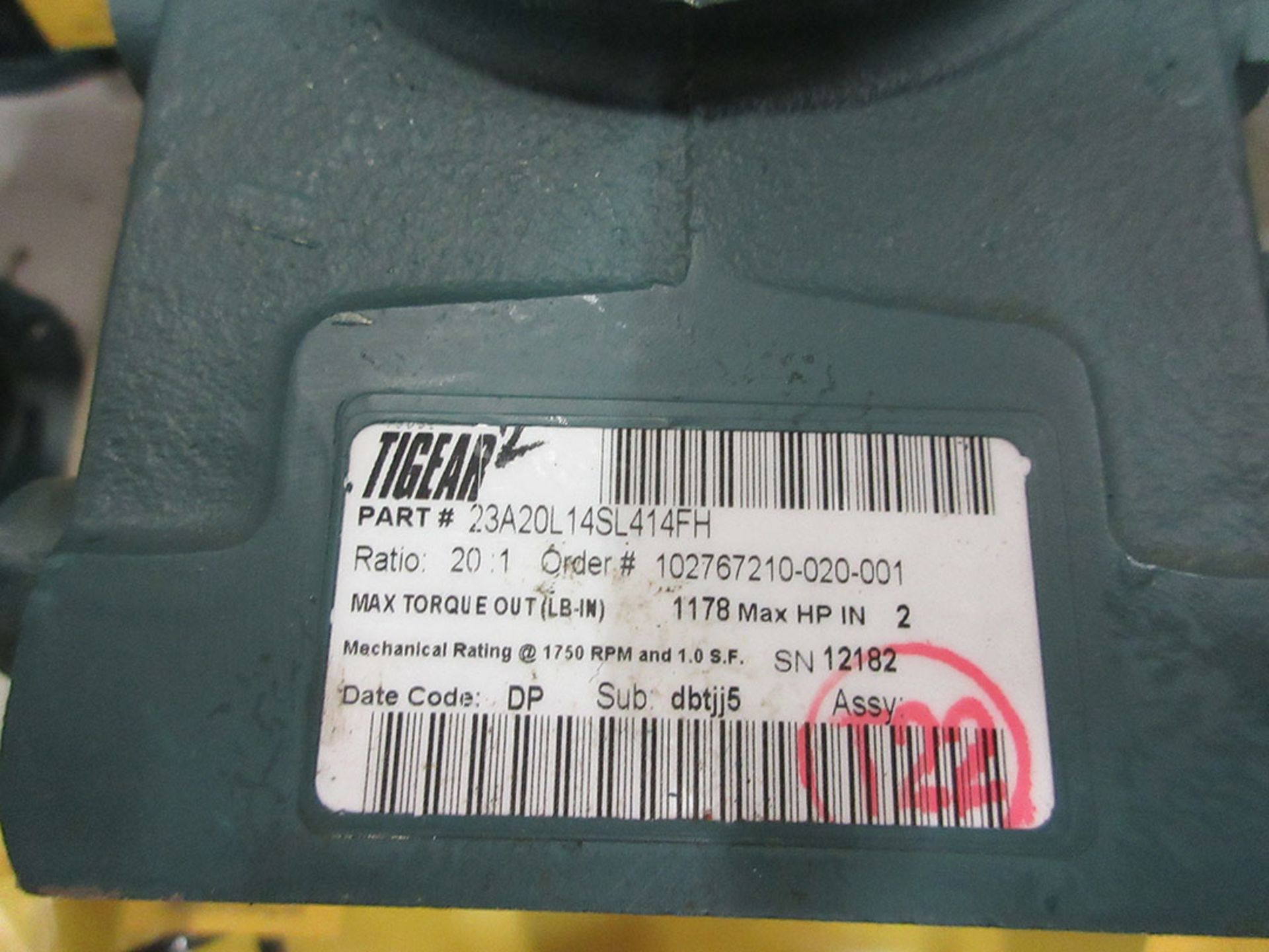 TIGEAR 2 REDUCER; PN 23A20L414SL14FH, 20:1 RATIO - Image 2 of 2