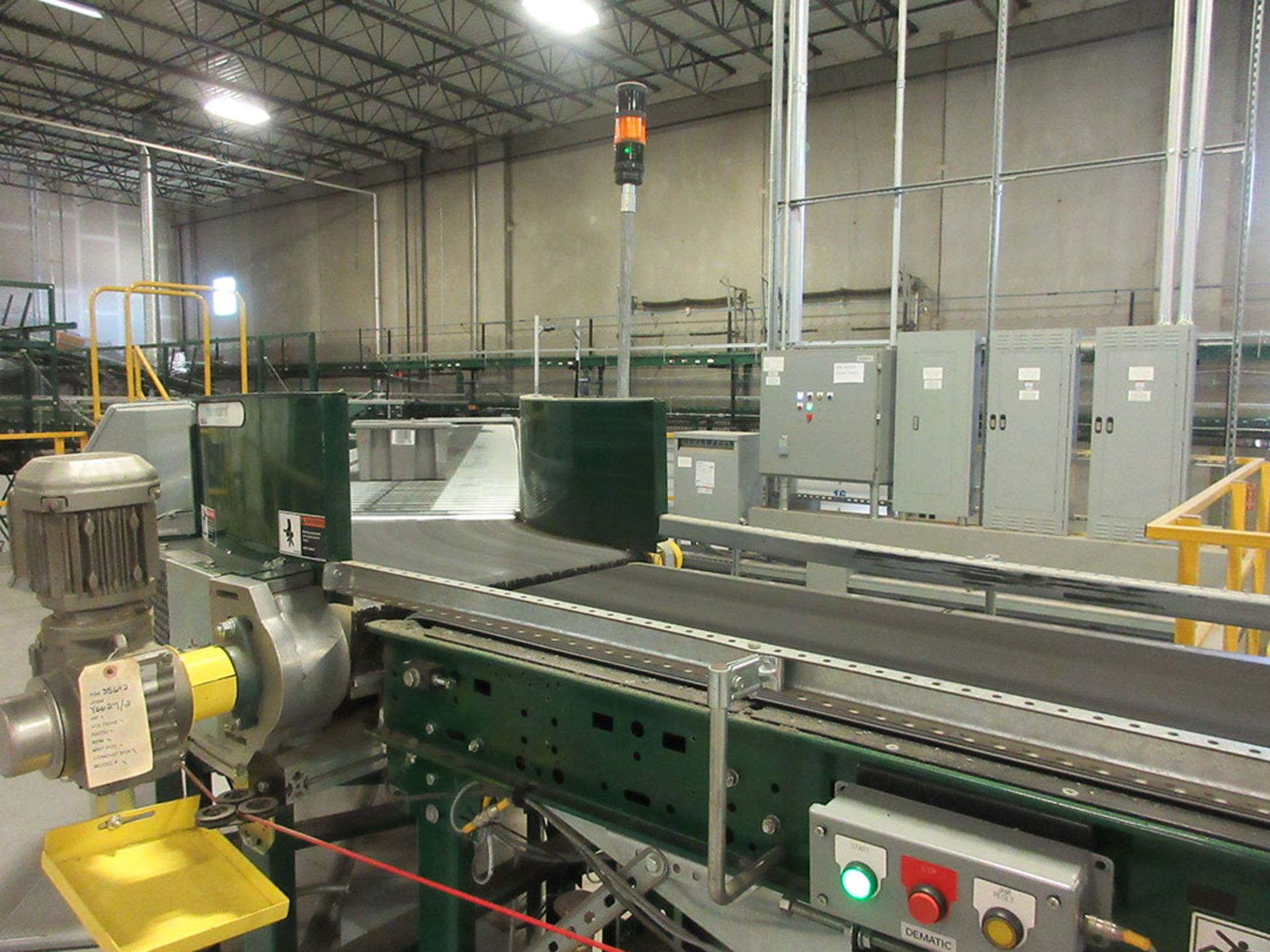 RAPISTAN CONVEYOR ON MEZZANINE; (6) SPIRAL CHUTES & CONVEYOR ***DELAYED REMOVAL UNTIL 6/25***