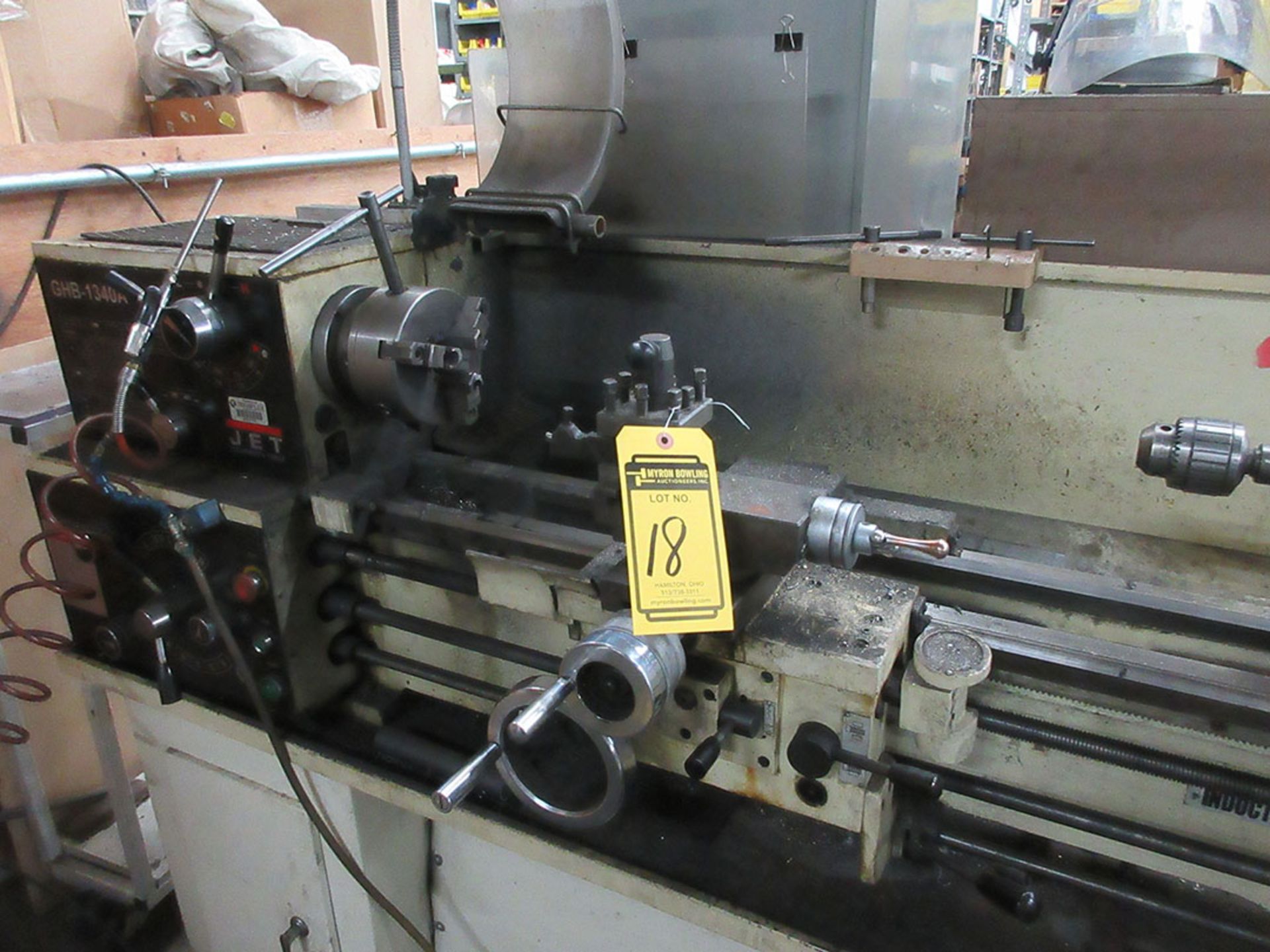 JET EQUIP & TOOLS GEARED HEAD PRECISION LATHE; MODEL GHB-1340A, 6'' 3-JAW CHUCK, TAILSTOCK, TOOL - Image 2 of 2