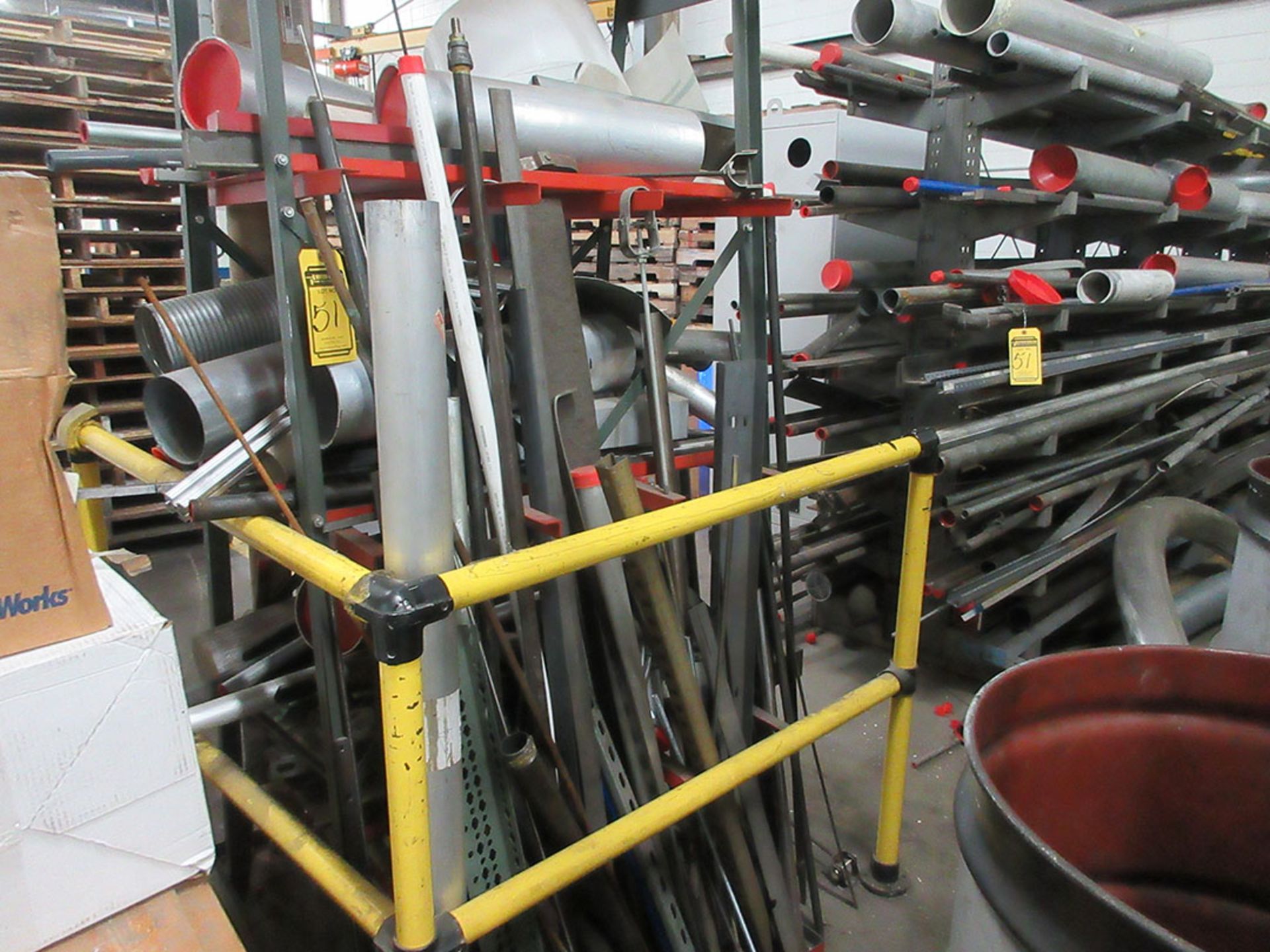 DOUBLE SIDED CANTILEVER RACK WITH CONTENTS; PIPE, ALL THREAD, AND ANGLE IRON - Image 2 of 3