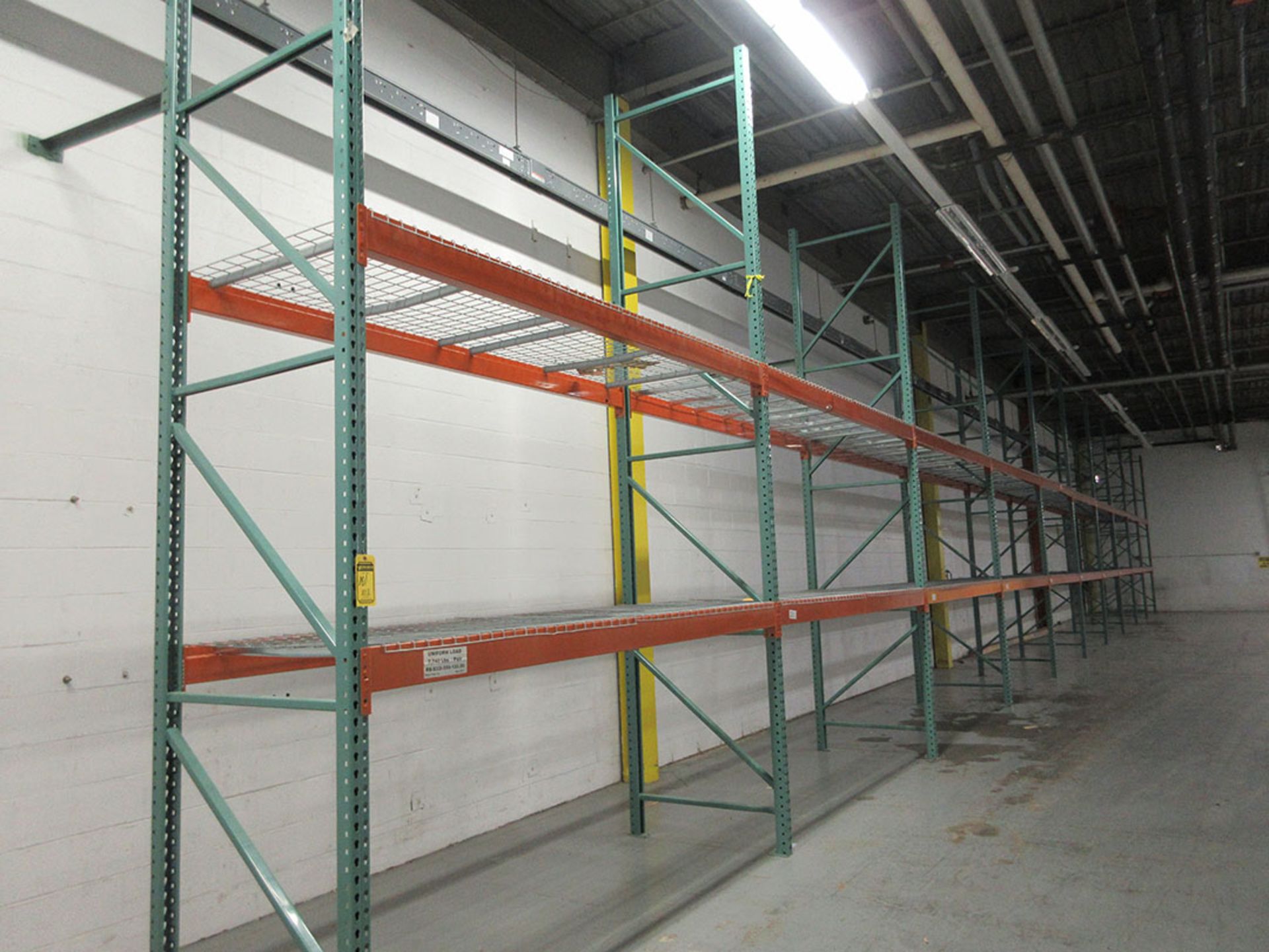 (10) SECTIONS OF TEARDROP STYLE PALLET RACK; (11) 16' UPRIGHTS, (40) RBS321-550-120 CROSSBEAMS 120''