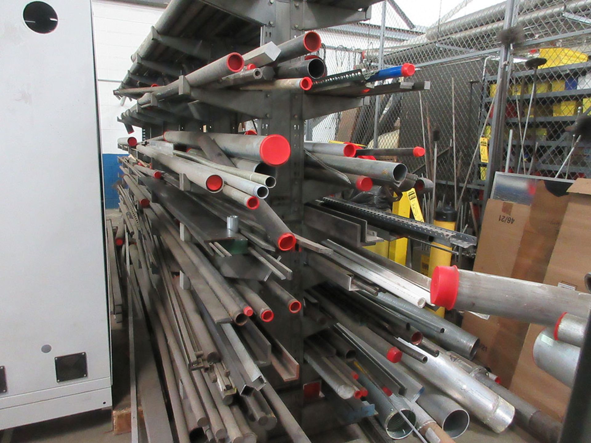 DOUBLE SIDED CANTILEVER RACK WITH CONTENTS; PIPE, ALL THREAD, AND ANGLE IRON - Image 3 of 3