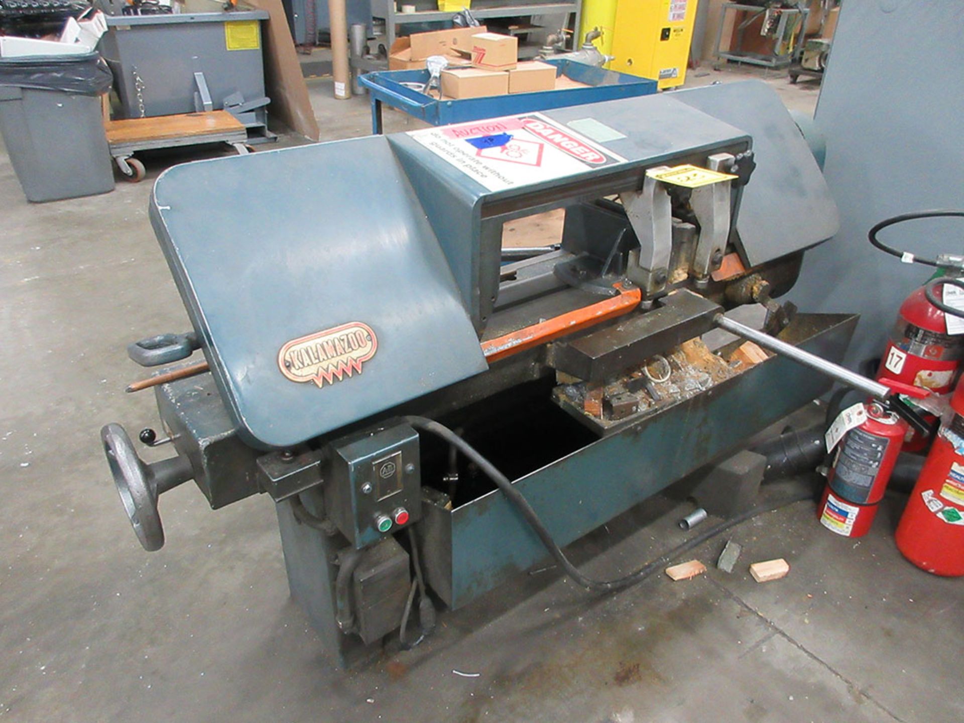 KALAMAZOO HORIZONTAL CUTTING BAND SAW; MODEL 9AW, S/N 2444