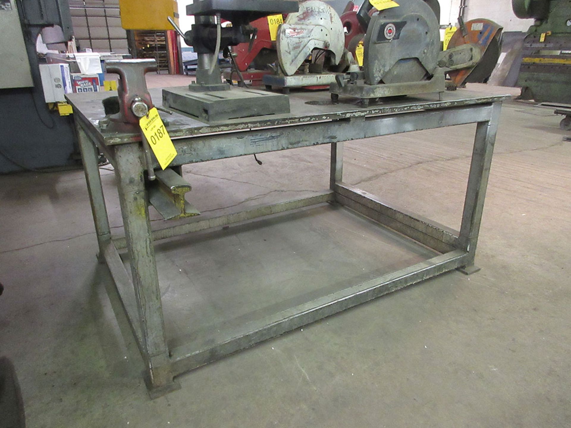 55'' X 75 1/2'' HD STEEL TABLE; CRAFTSMAN 6'' BENCH VISE