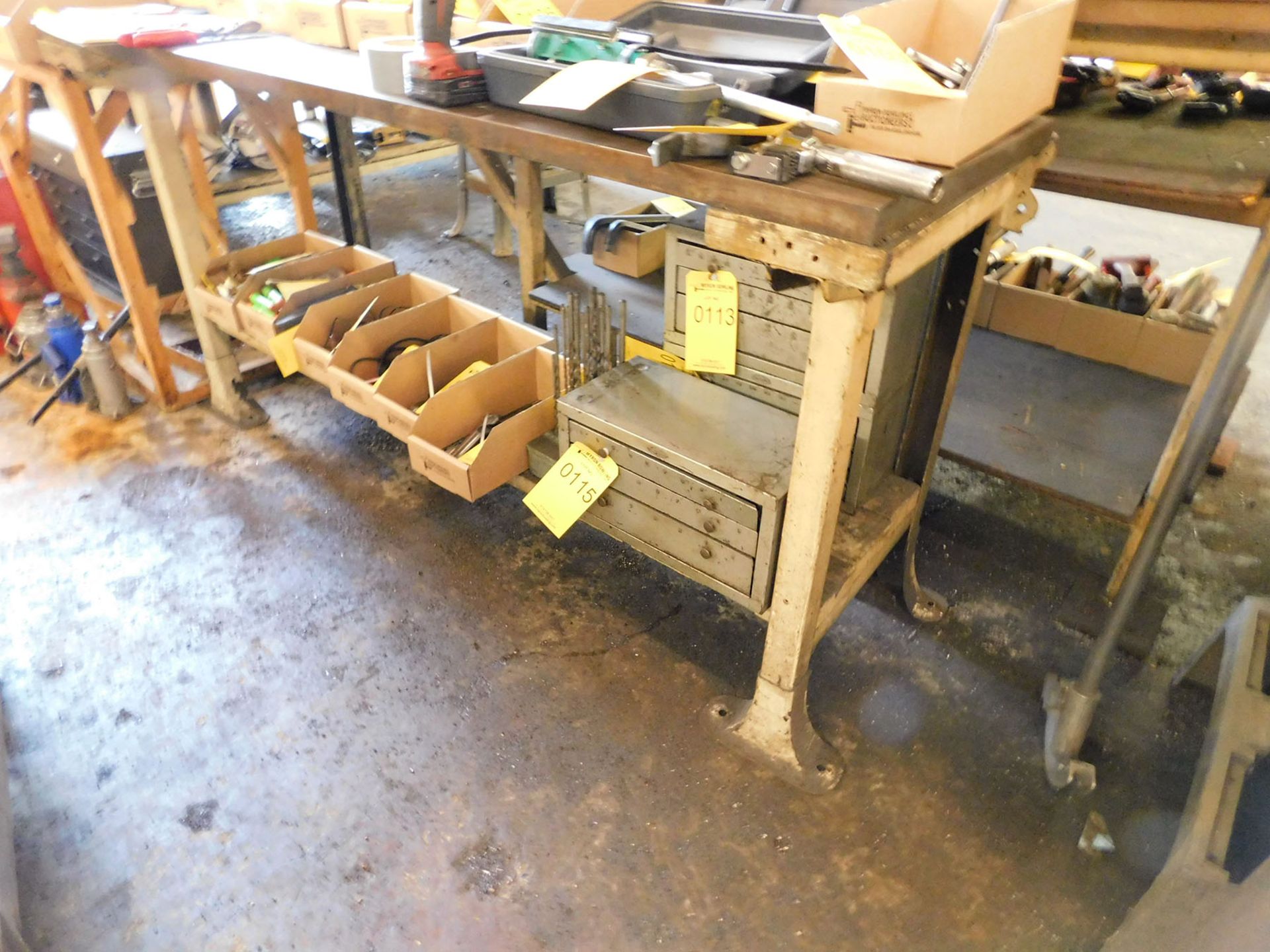 WORK BENCH WITH 1.25'' STEEL PLATE (NO CONTENTS) - Image 2 of 2