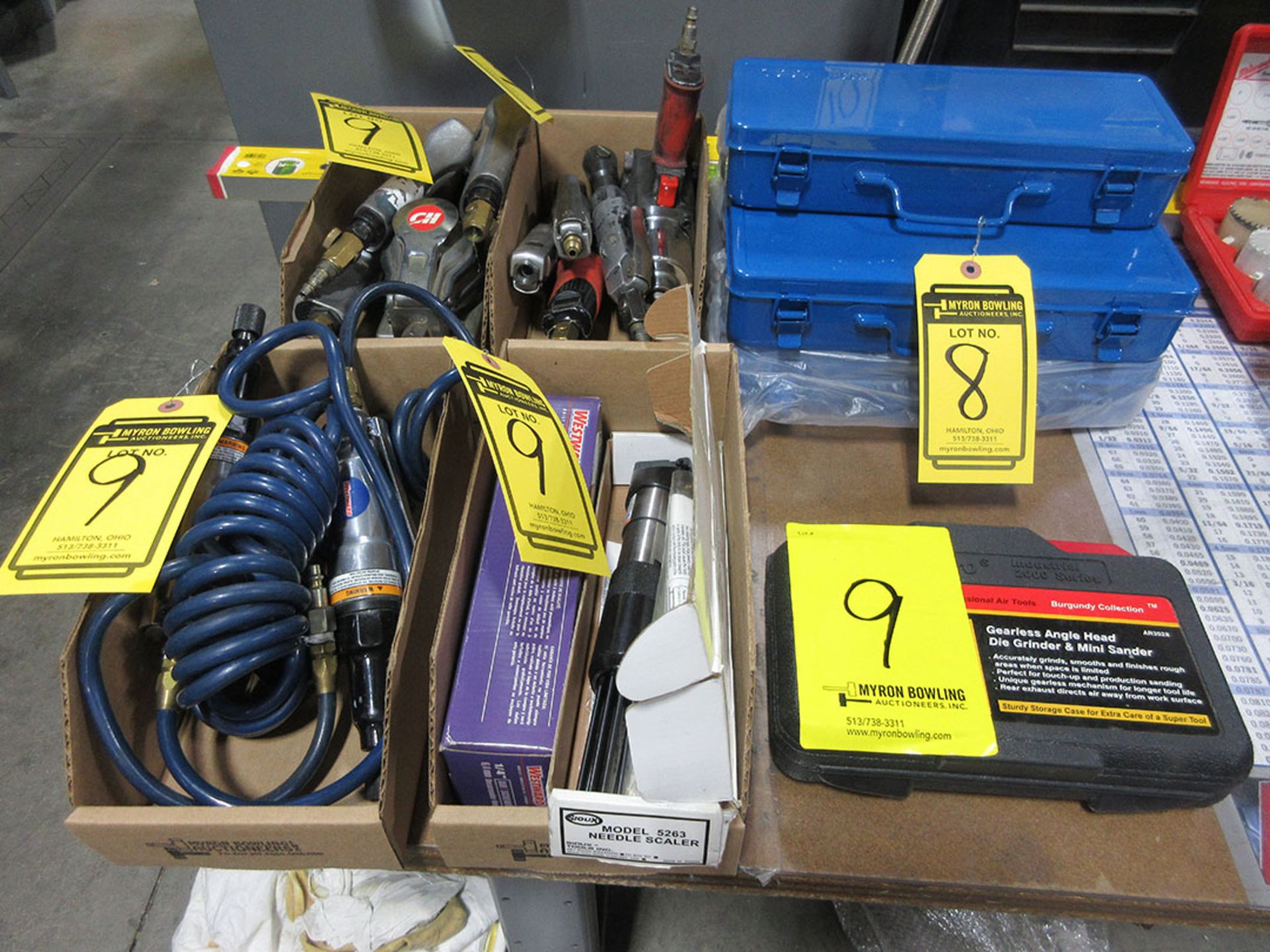 PNEUMATIC TOOLS; NEEDLE SCALER, PALM SANDER, DIE GRINDERS, AND WRENCHES