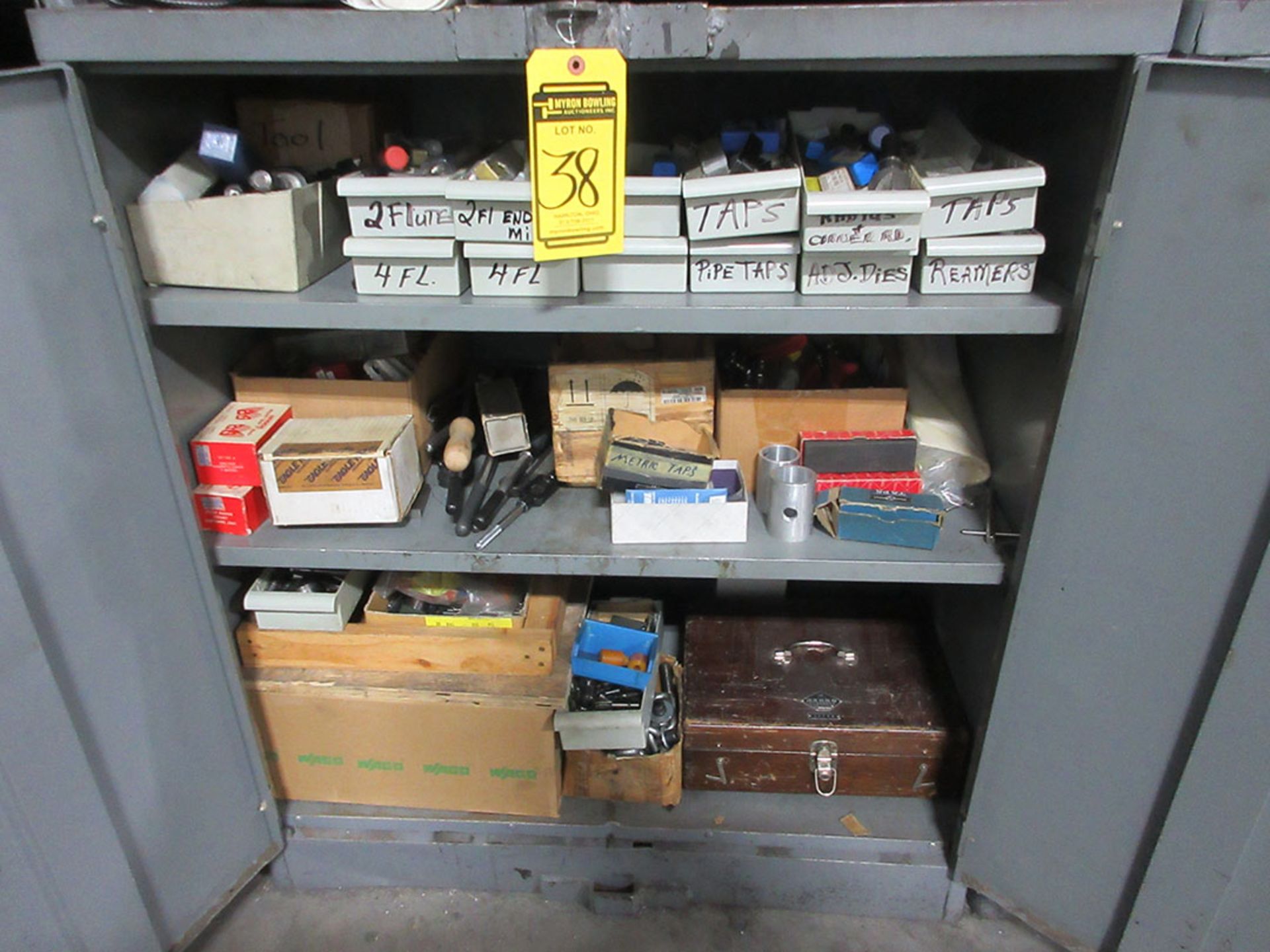 (3) CABINETS & BOLT BIN WITH TAPS, DRILL BITS, PUNCHES, SCREWS, BRASS, AND COPPER - Image 4 of 4