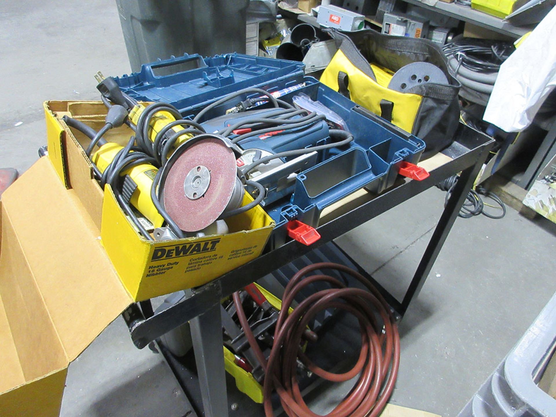 (2) CARTS WITH CONTENTS; POWER TOOLS & ABRASIVES