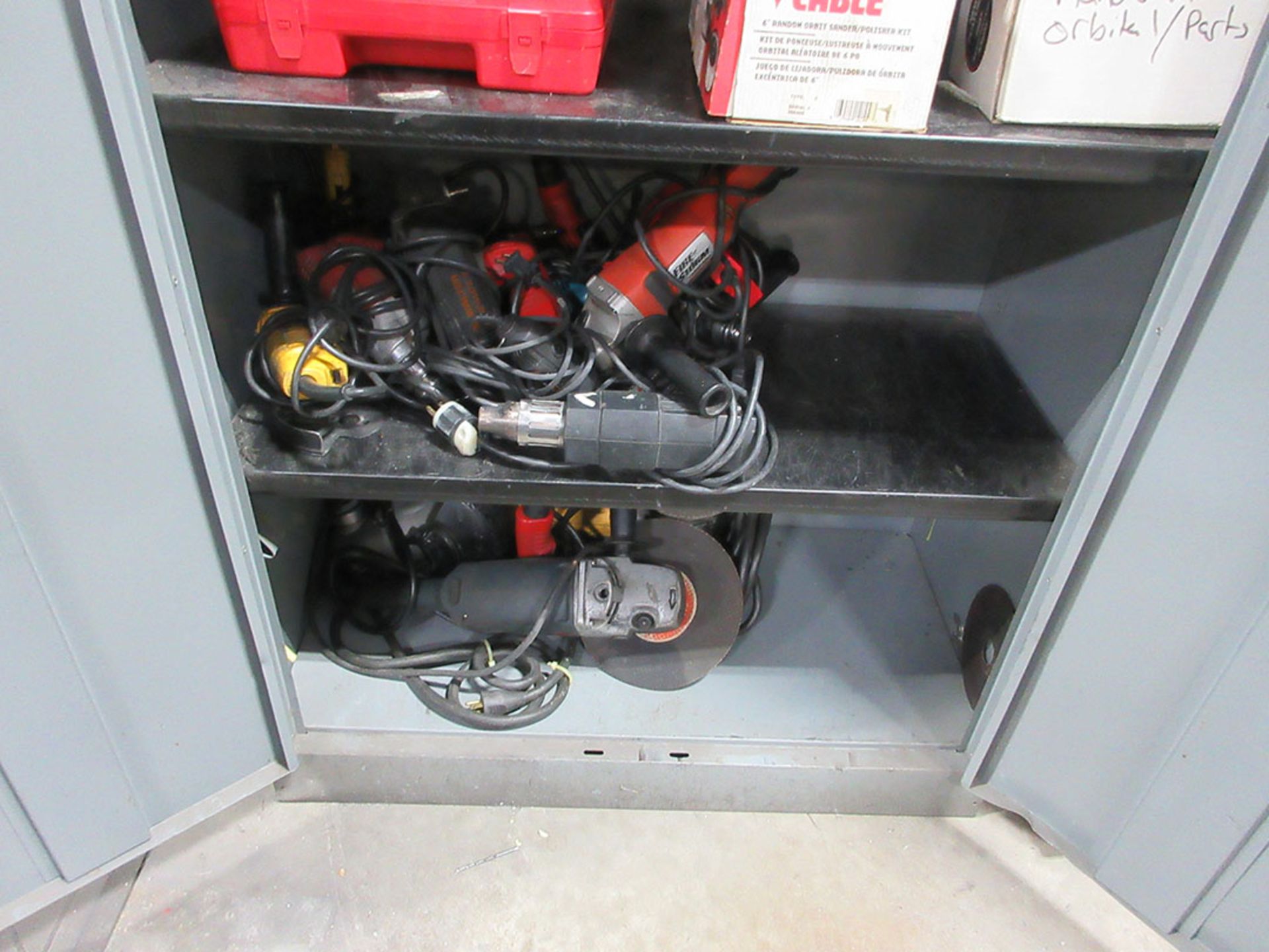 (2) -DOOR CABINETS WITH POWER TOOLS & HARDWARE - Image 3 of 5